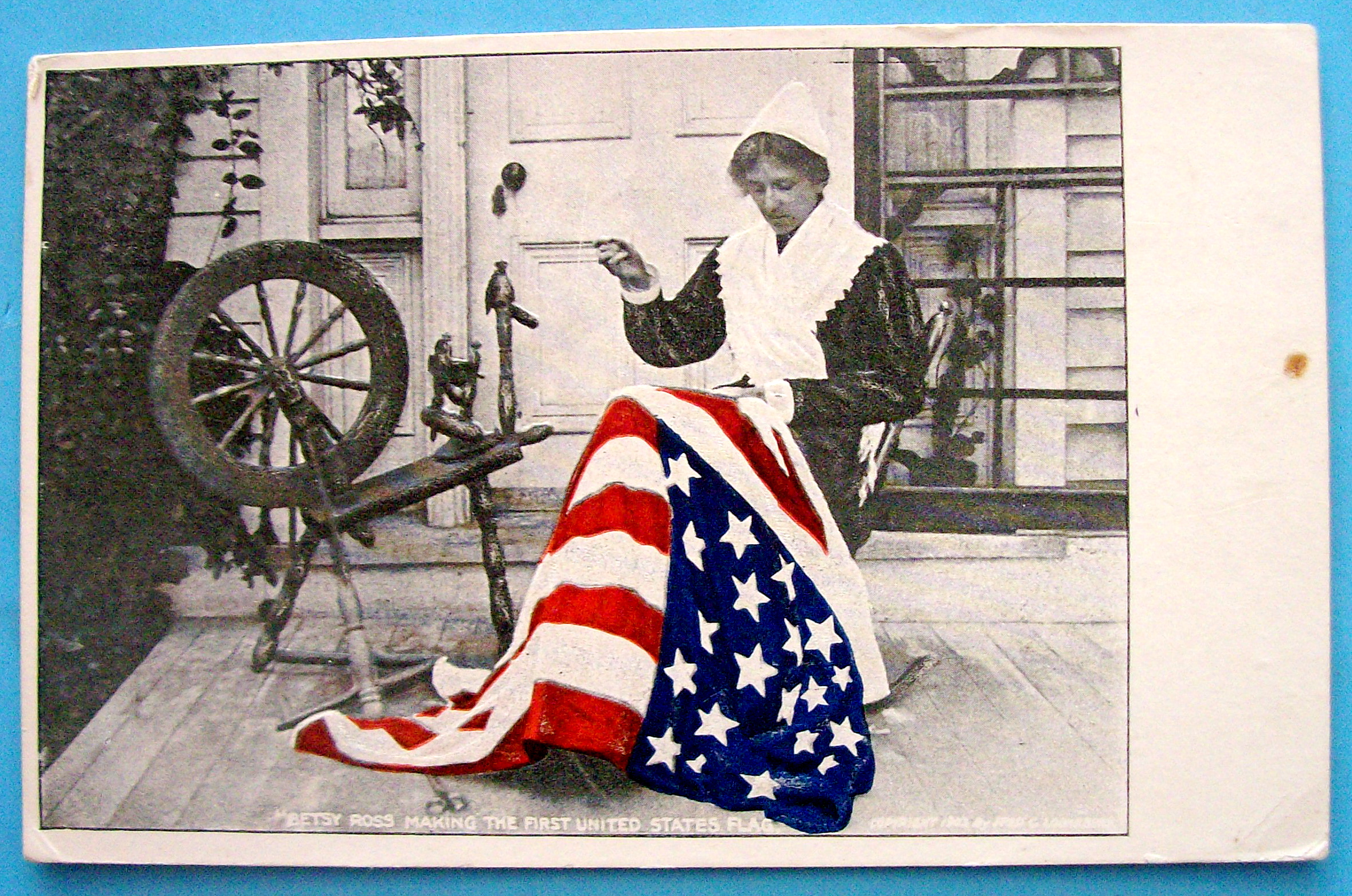 Betsy Ross & The United States Flag Postcard
