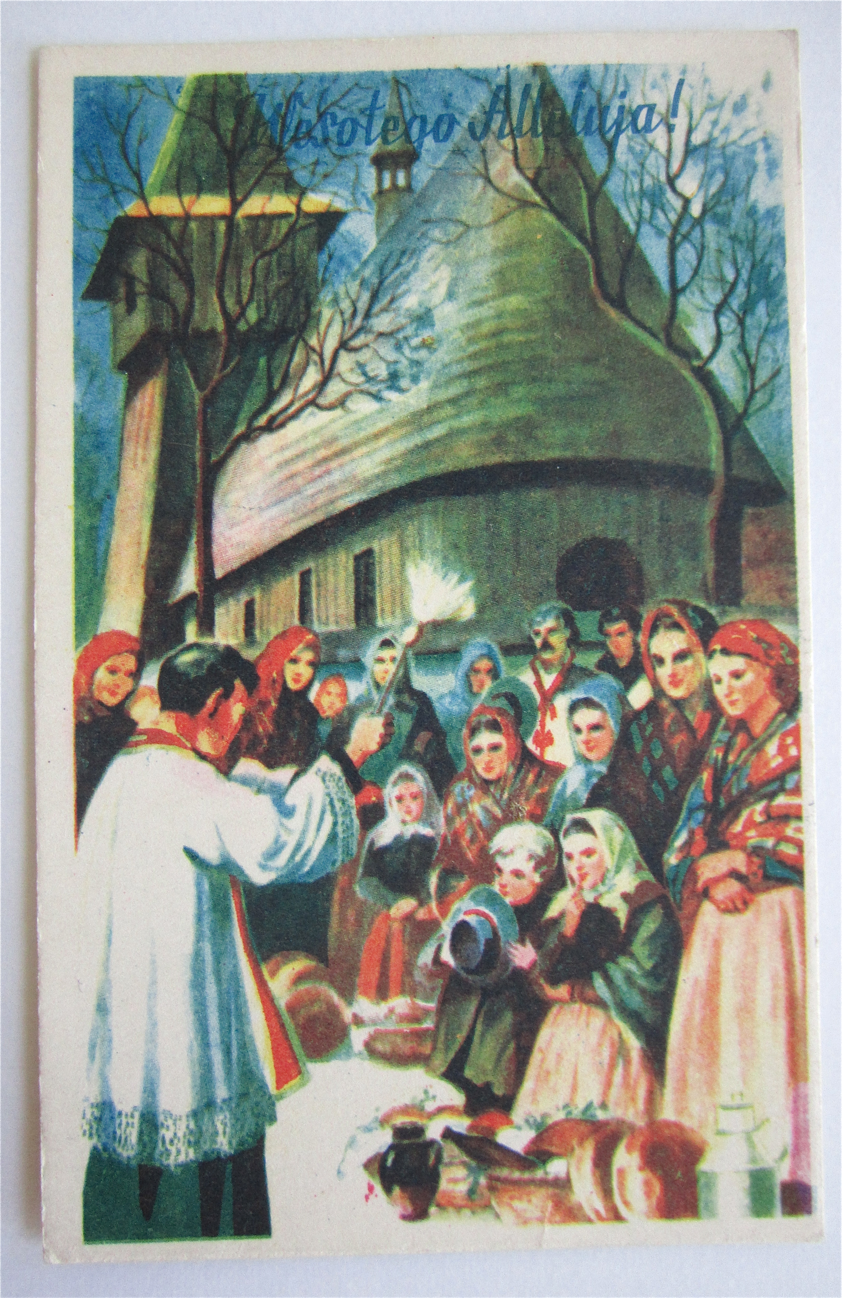 Pastor Giving Sermon Outside Postcard