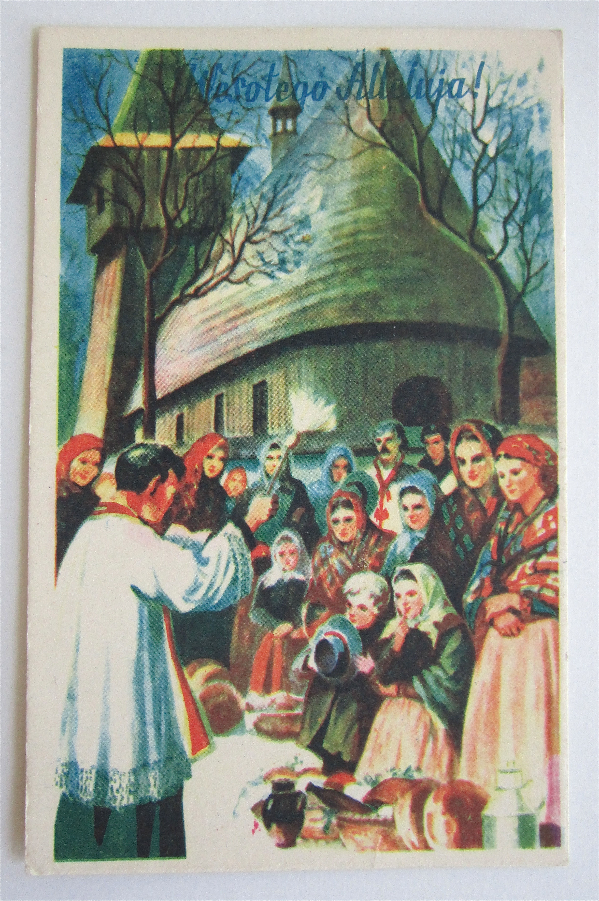 Pastor Giving Sermon Outside Postcard