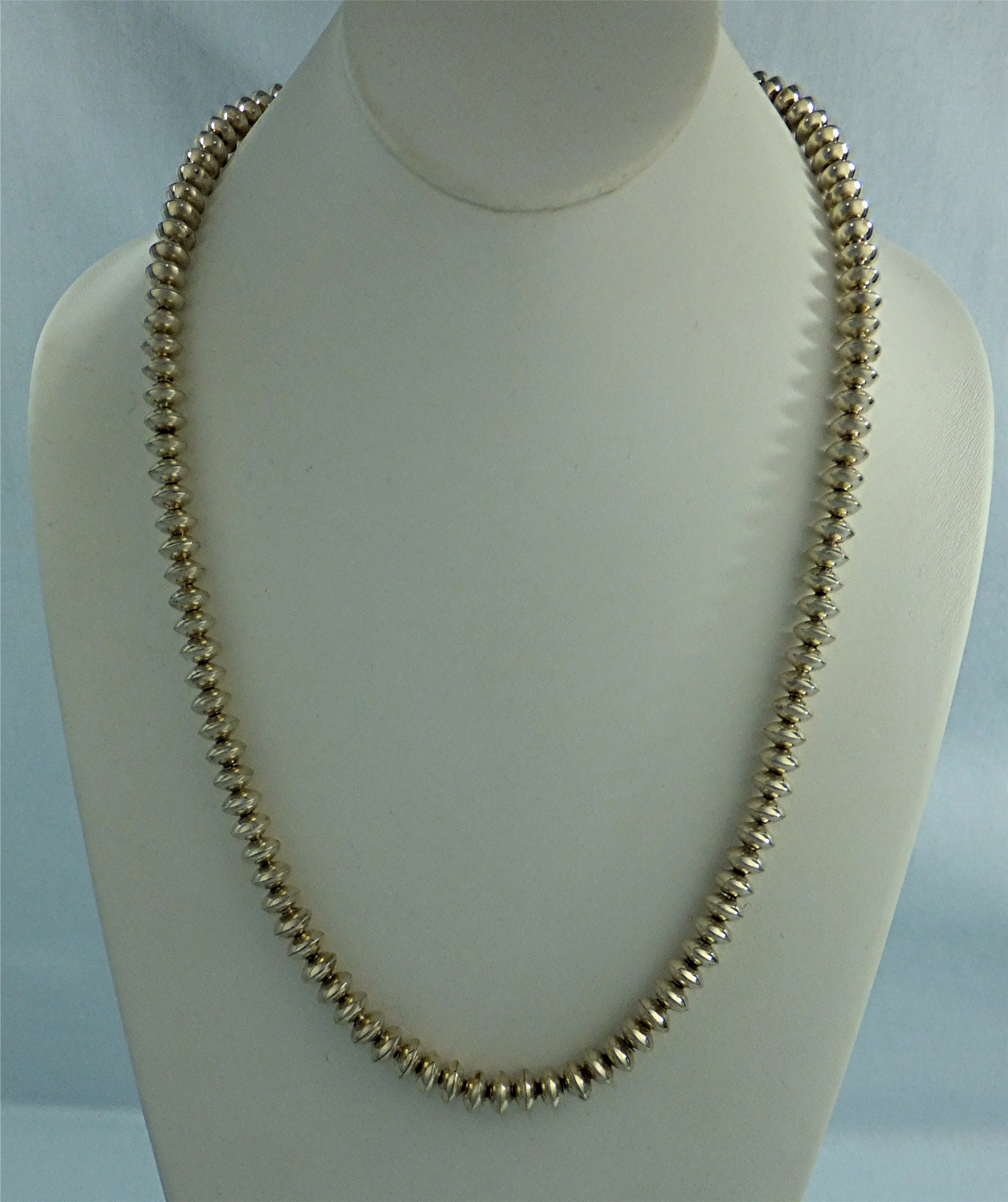 Native American  Sterling Silver Handmade Saucer Beads