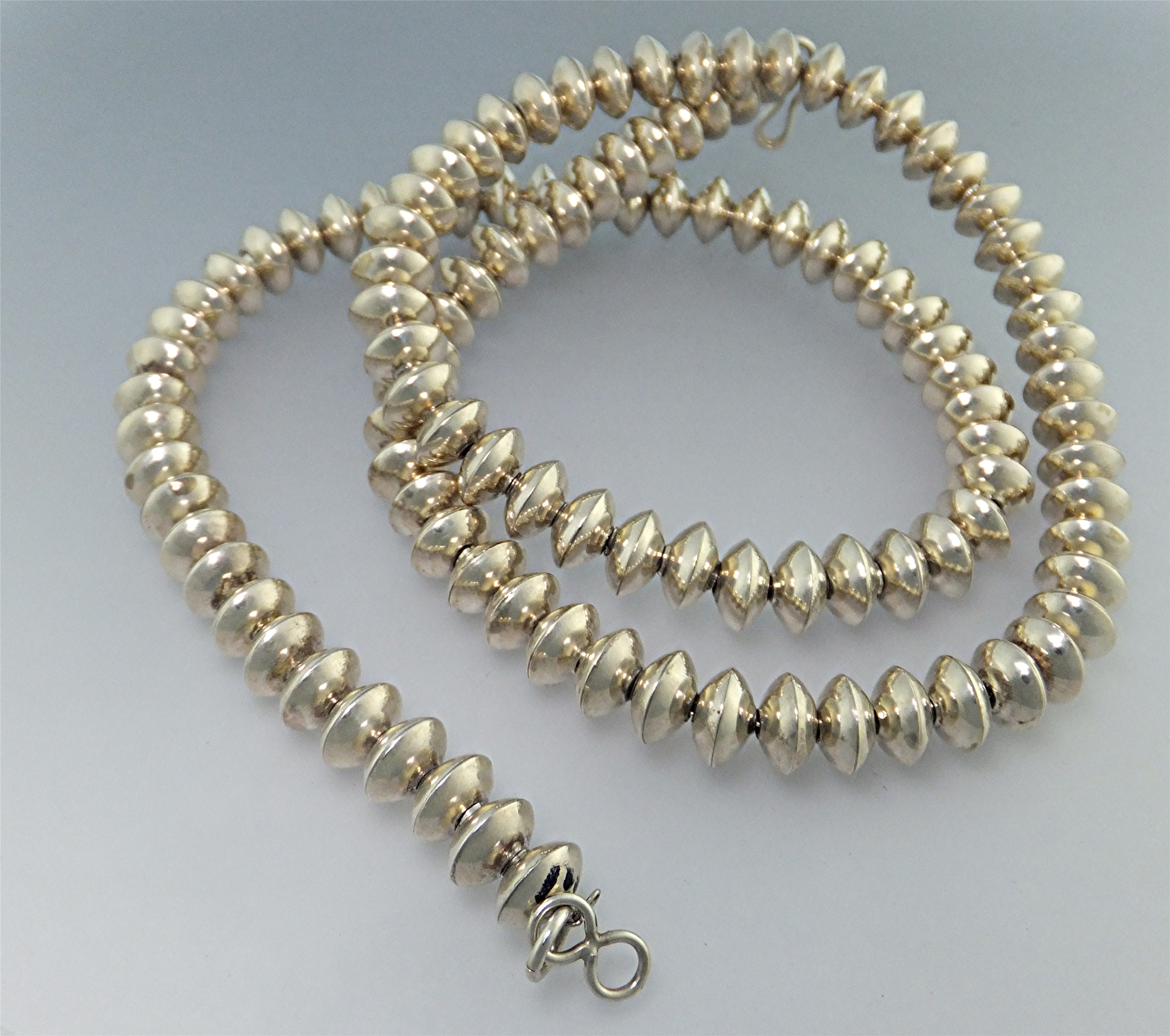 Native American  Sterling Silver Handmade Saucer Beads