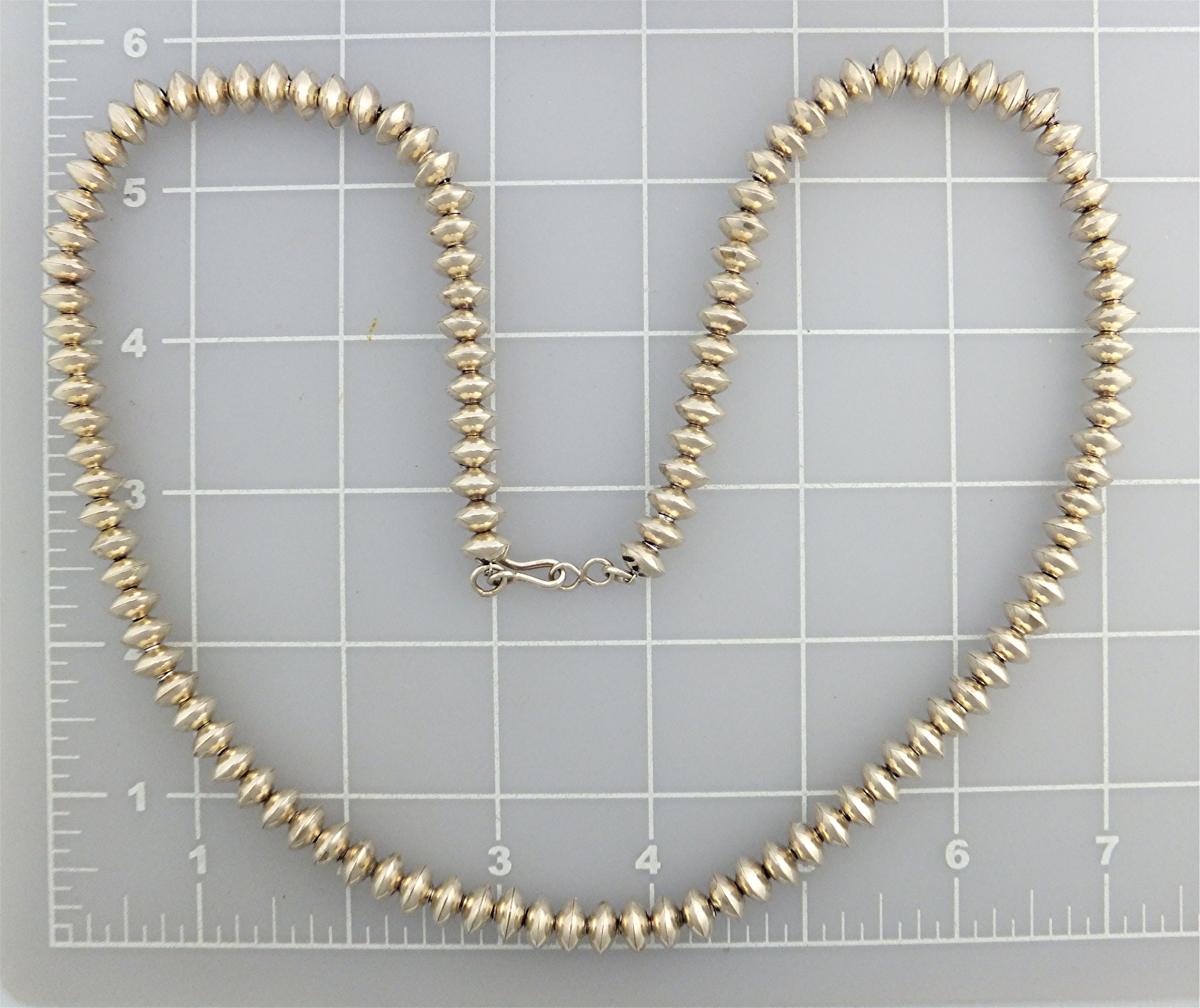 Native American  Sterling Silver Handmade Saucer Beads