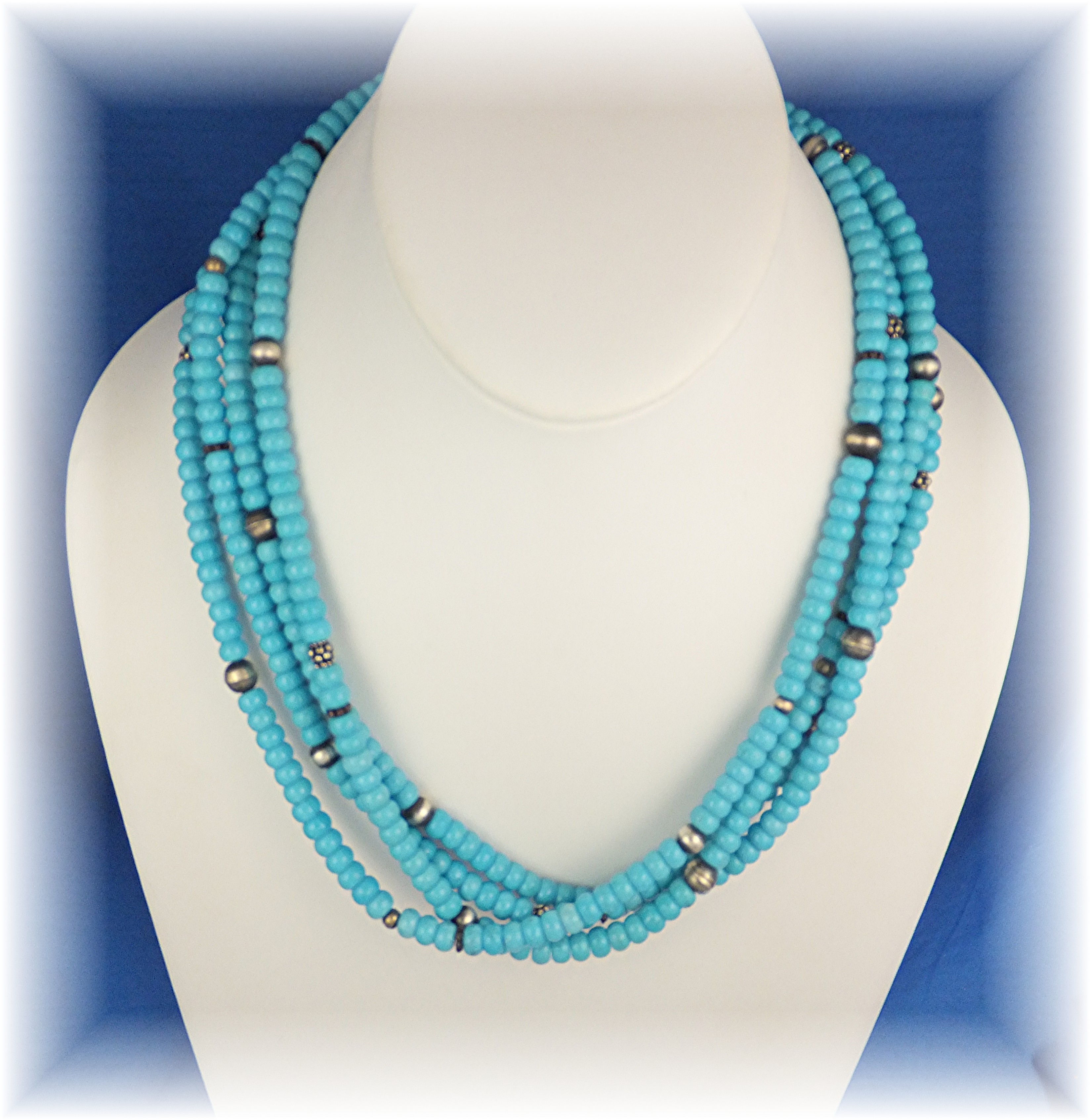 Navajo Necklace Sleeping Beauty Turquoise Sterling Silv