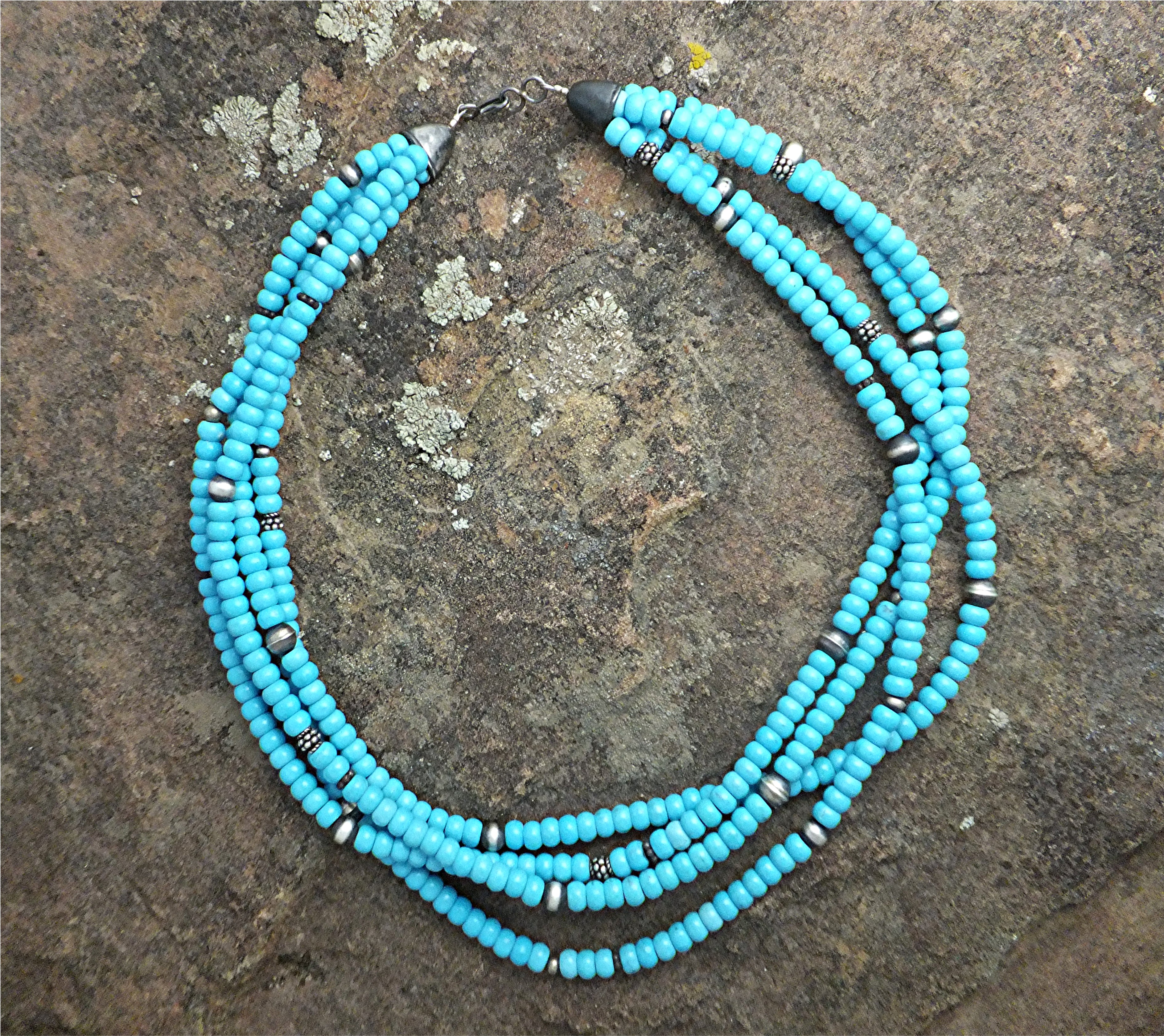 Navajo Necklace Sleeping Beauty Turquoise Sterling Silv