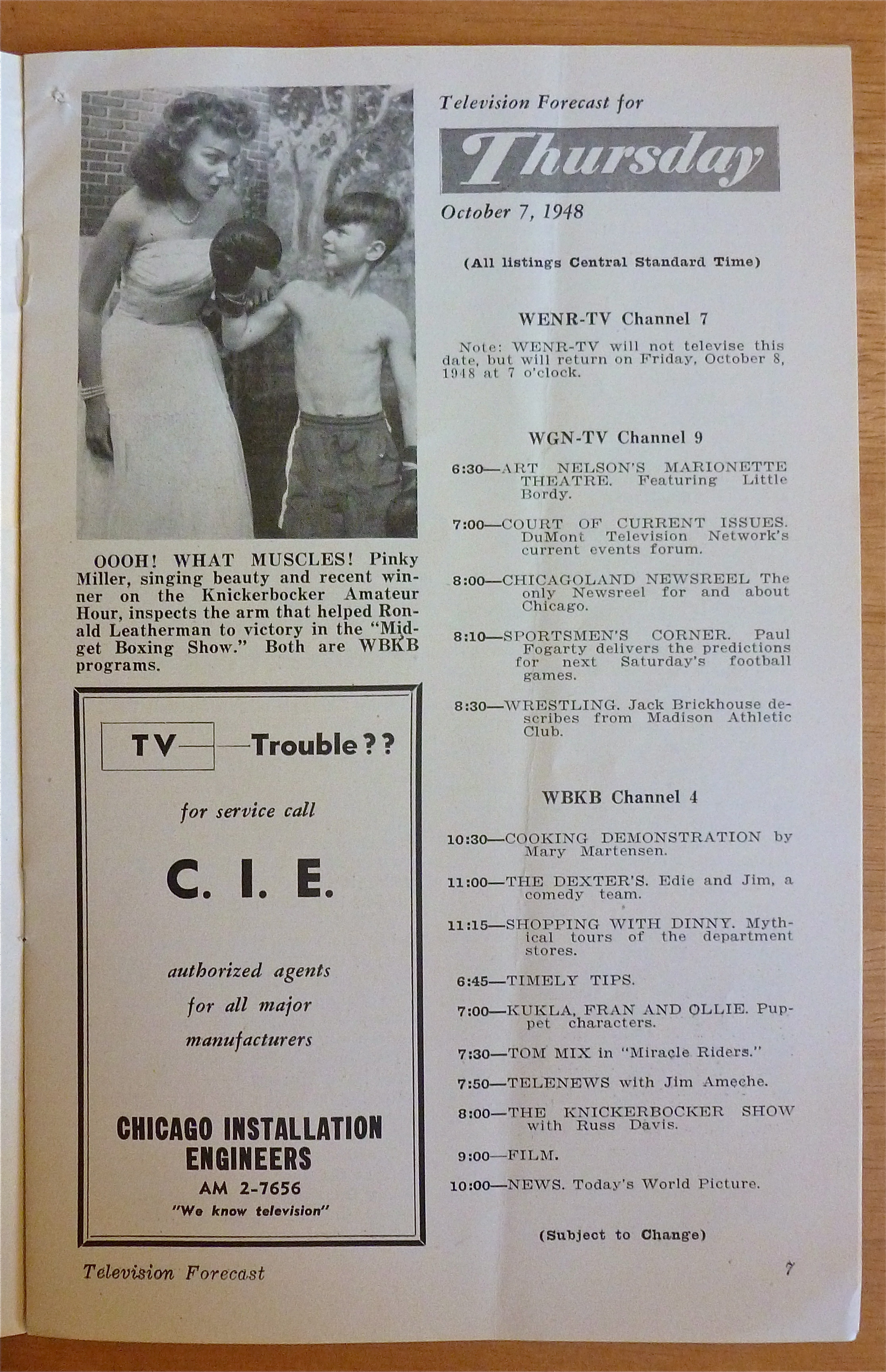 1948 Chicago Television Forecast Vol.1-#22 Dick Tracy