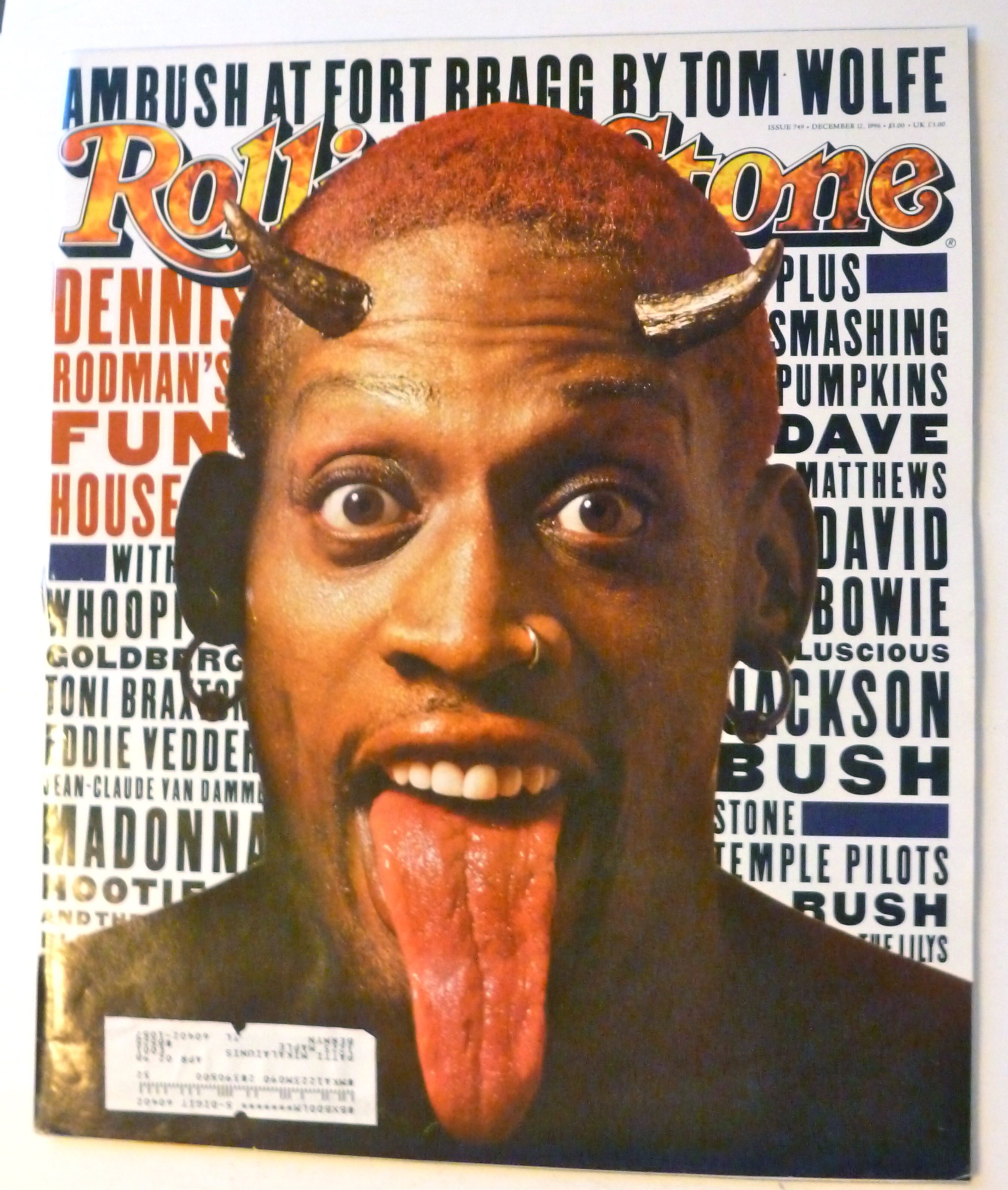 Rolling Stone Magazine December 12, 1996 Dennis Rodman