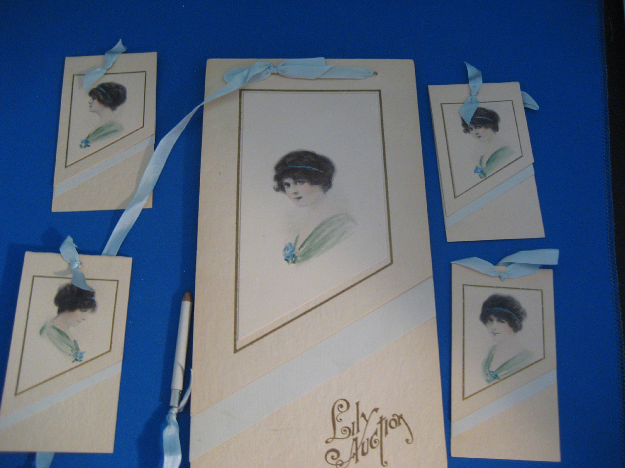 Lily Auction Hand Painted Bridge Set