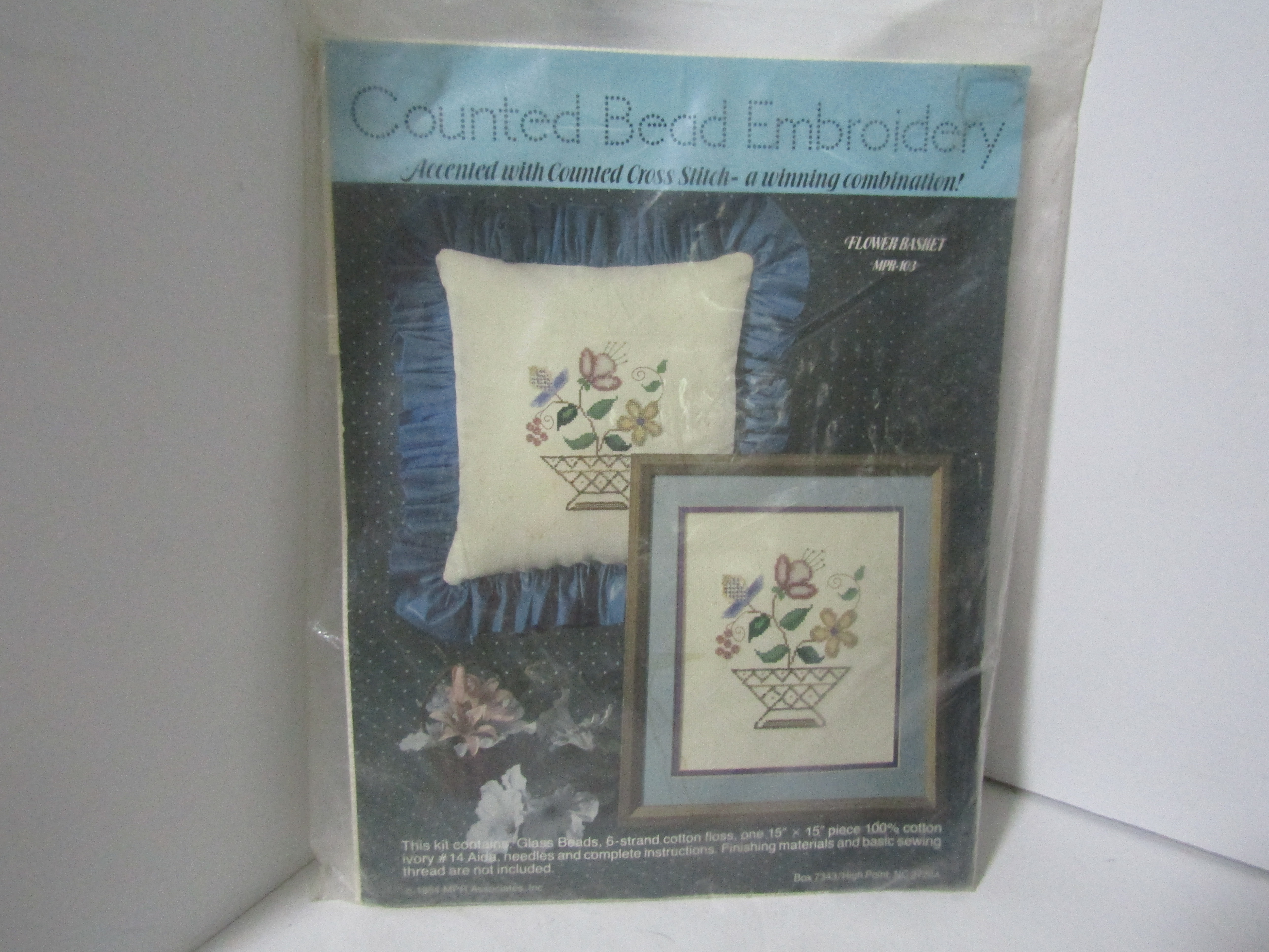 MPR Counted Bead Embroidery Kit Flower Basket