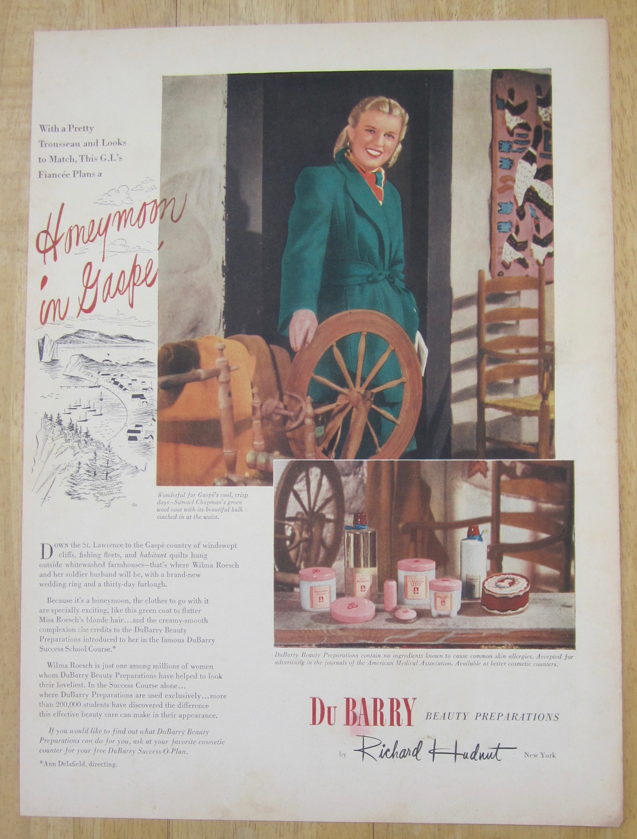 1945 Du Barry Beauty Preparations with Lovely Woman