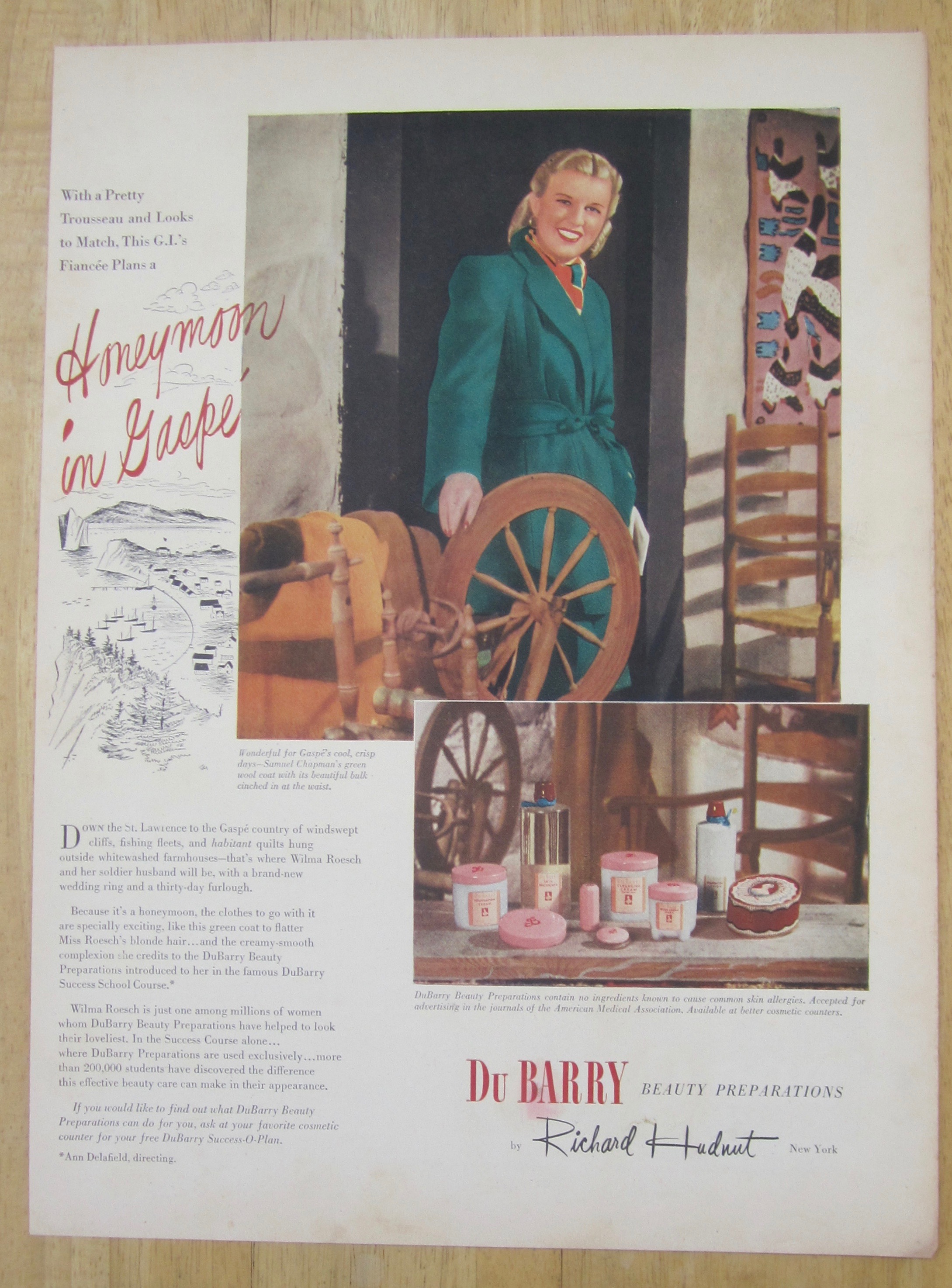 1945 Du Barry Beauty Preparations with Lovely Woman