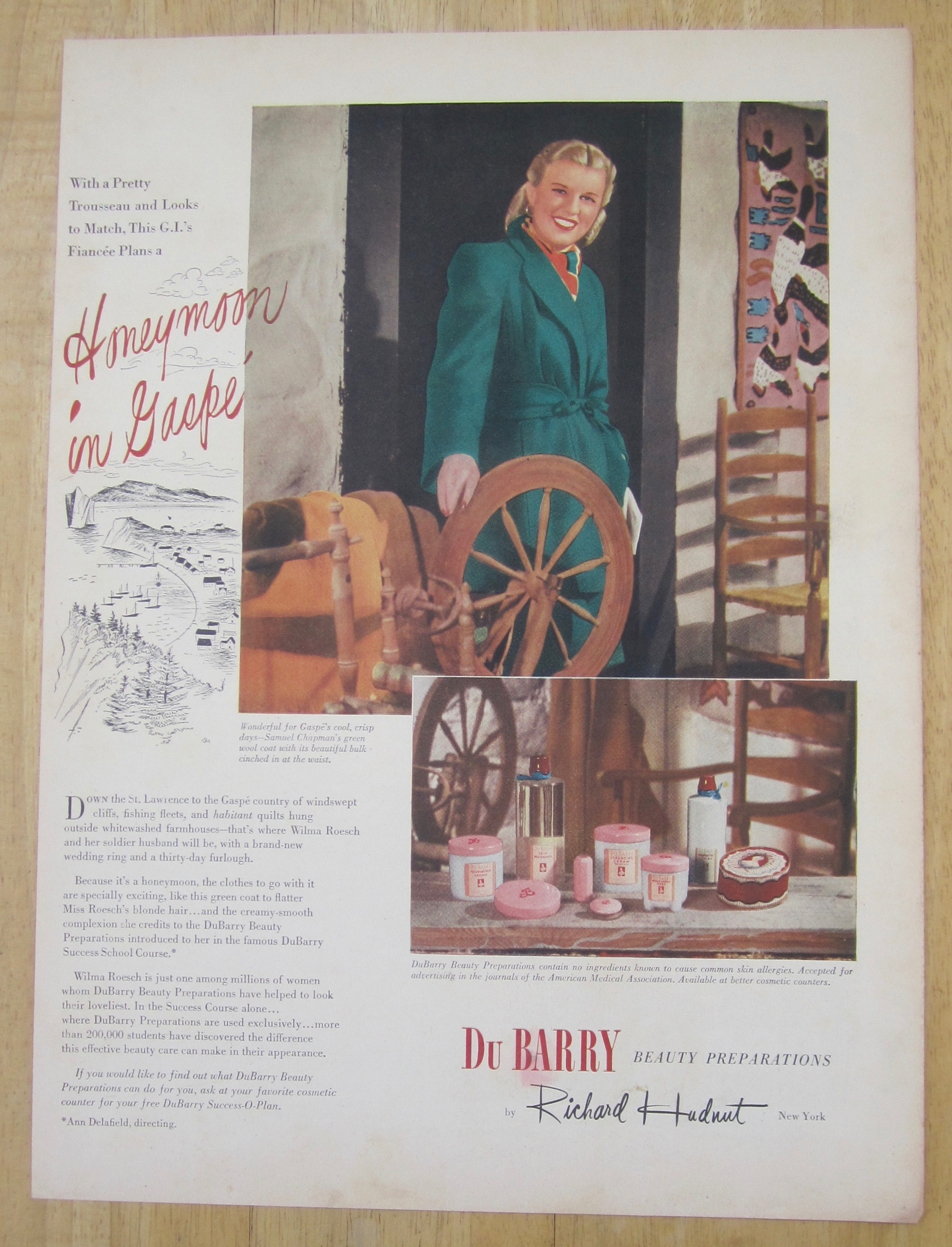 1945 Du Barry Beauty Preparations with Lovely Woman