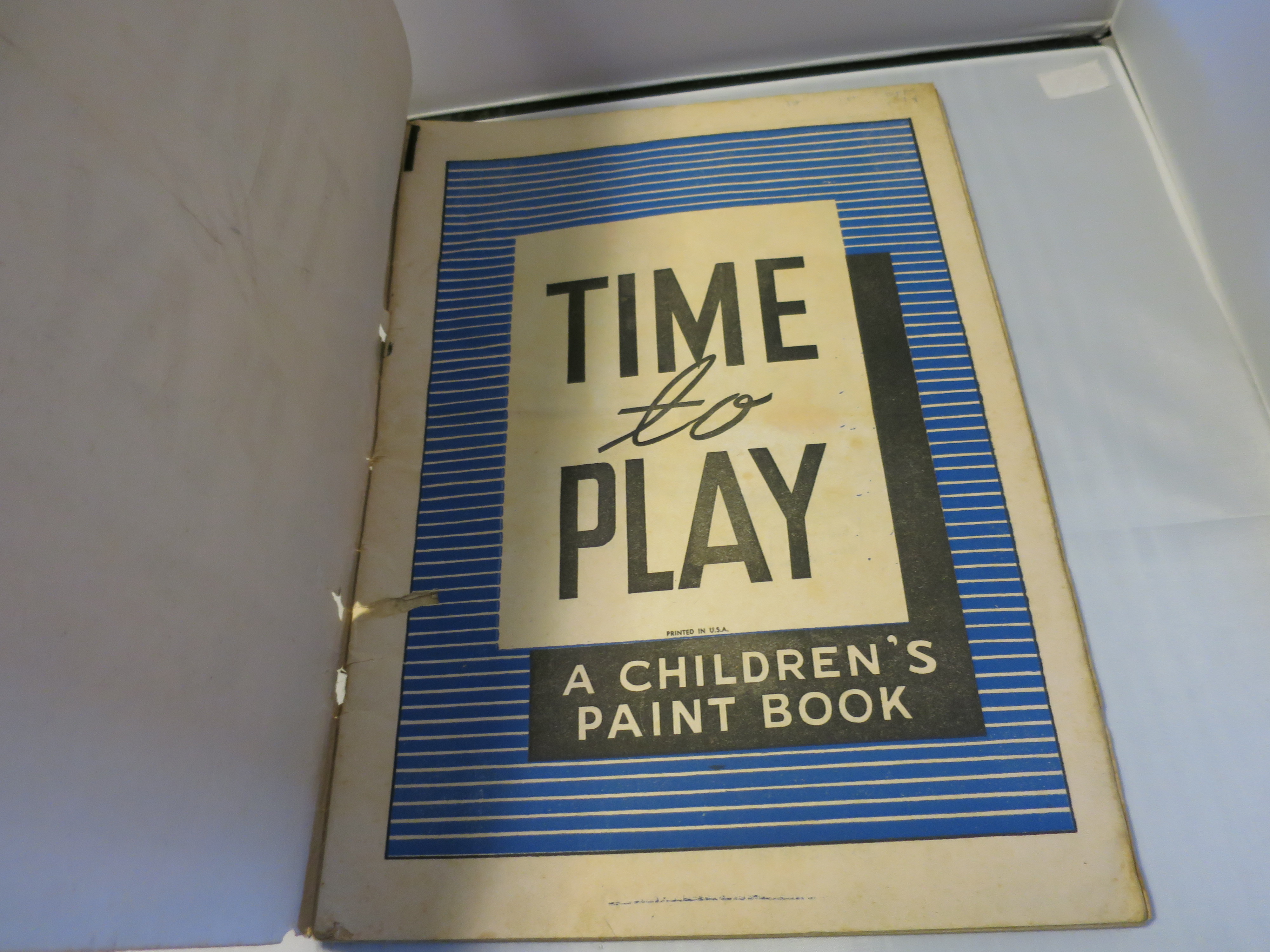 Vintage Time to Play Paint Book Samuel Lowe Co.