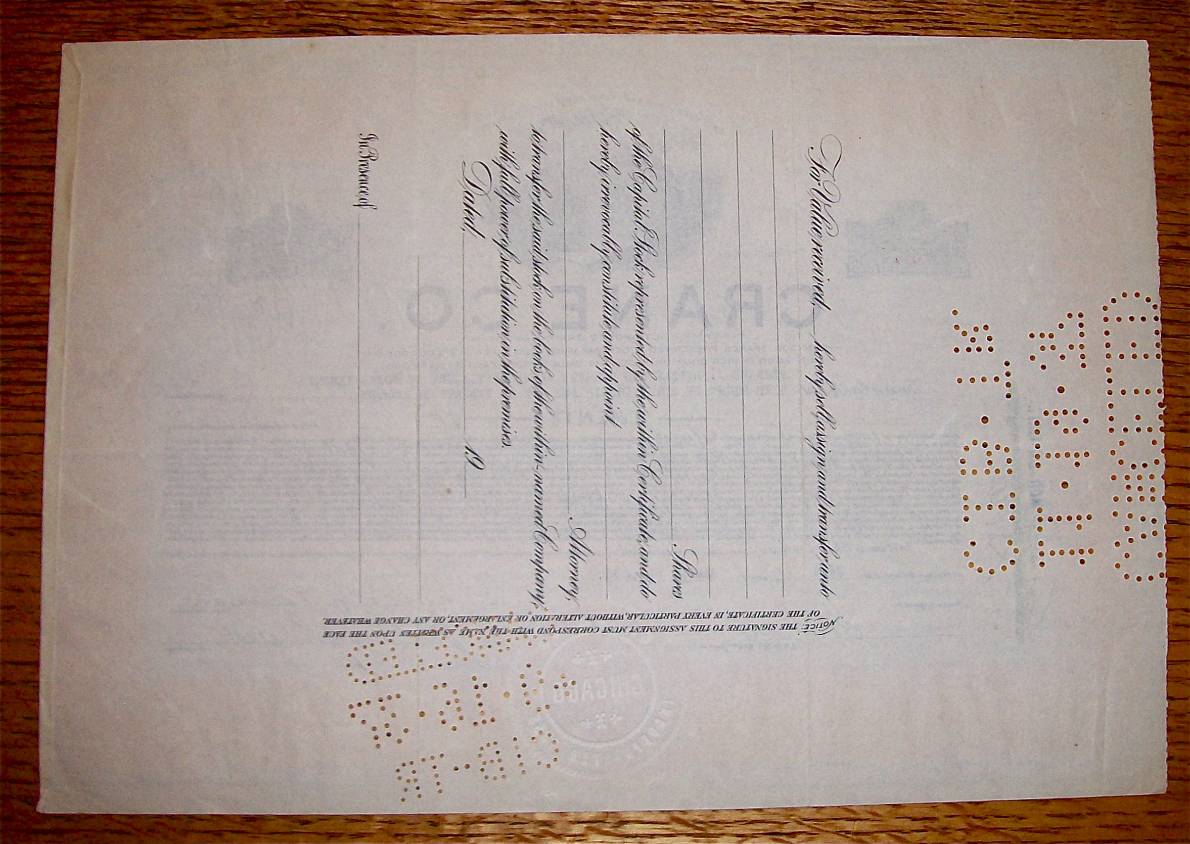 1931 Crane Company Stock Certificate