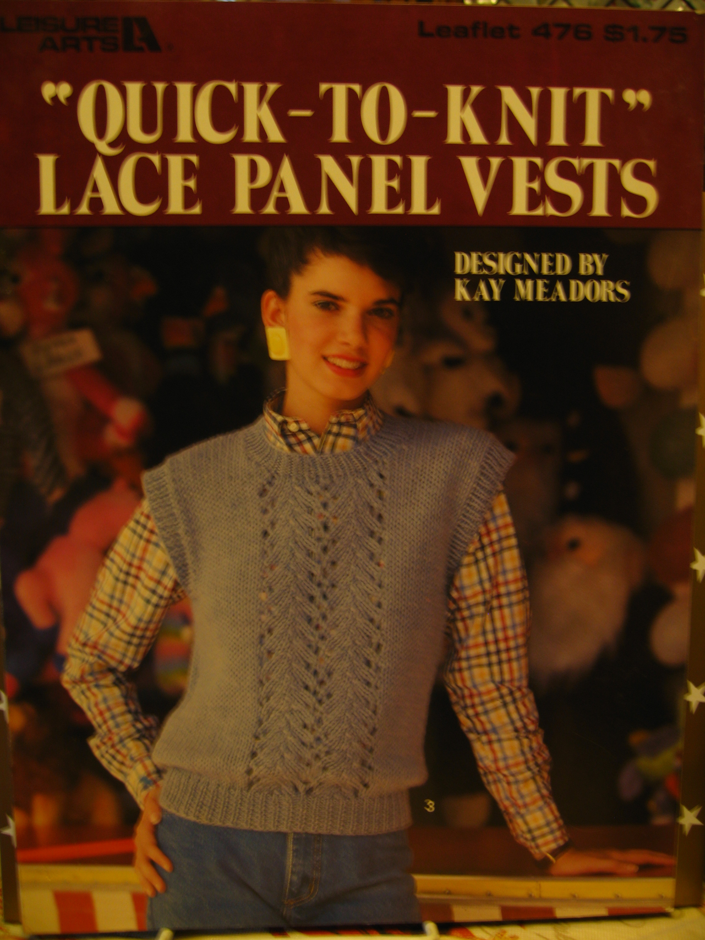 Leisure Arts Quick-To-Knit Lace Panel Vests    #476