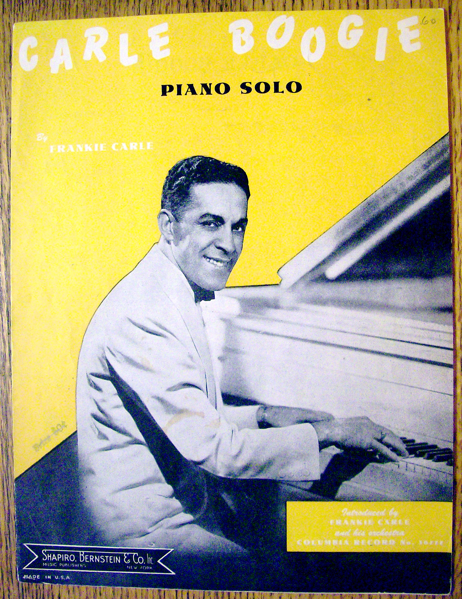 1945 Carle Boogie Piano Solo By Frankie Carle
