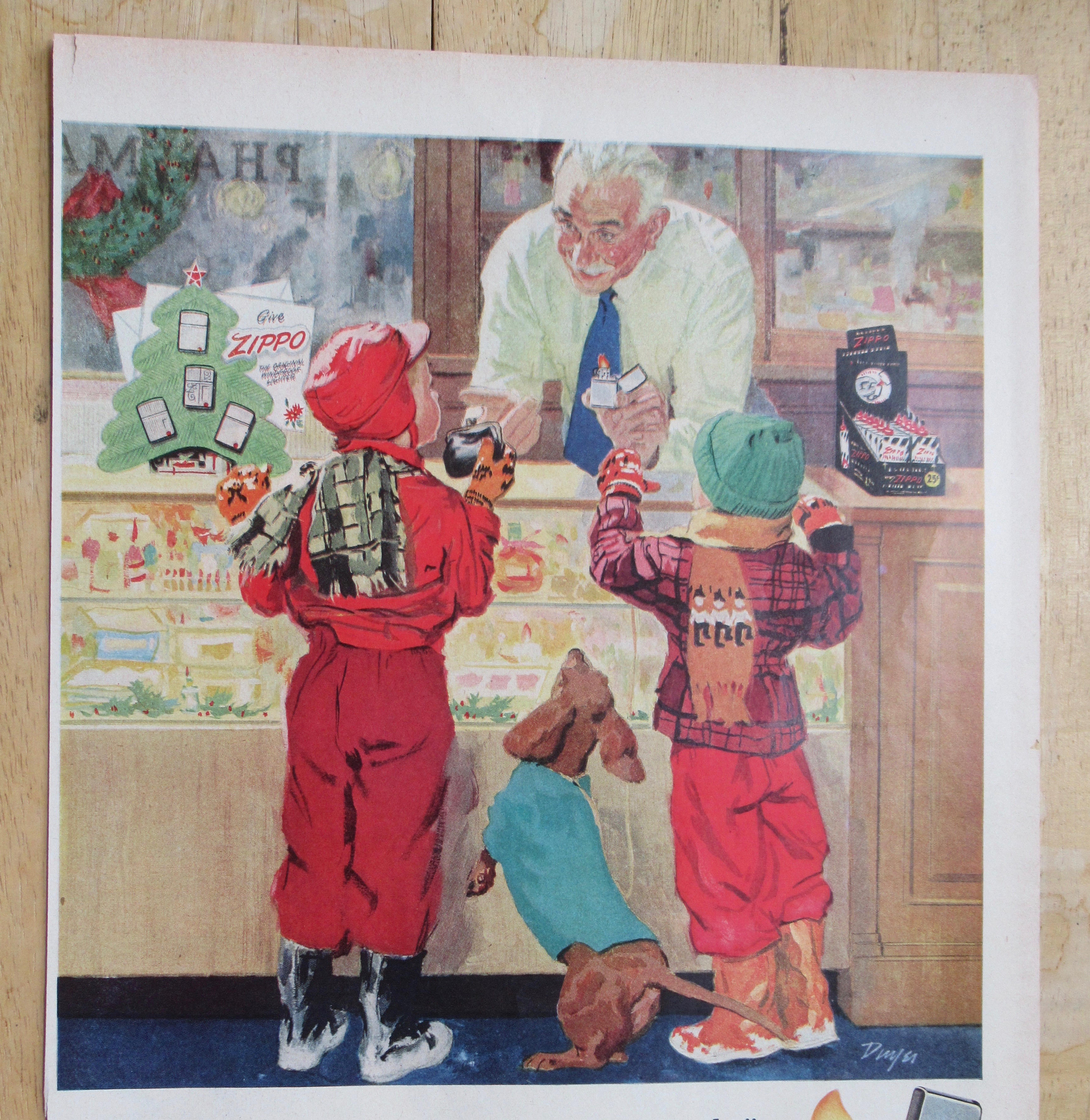 1955 Zippo Lighters w/ Boys Looking At Lighter In Store