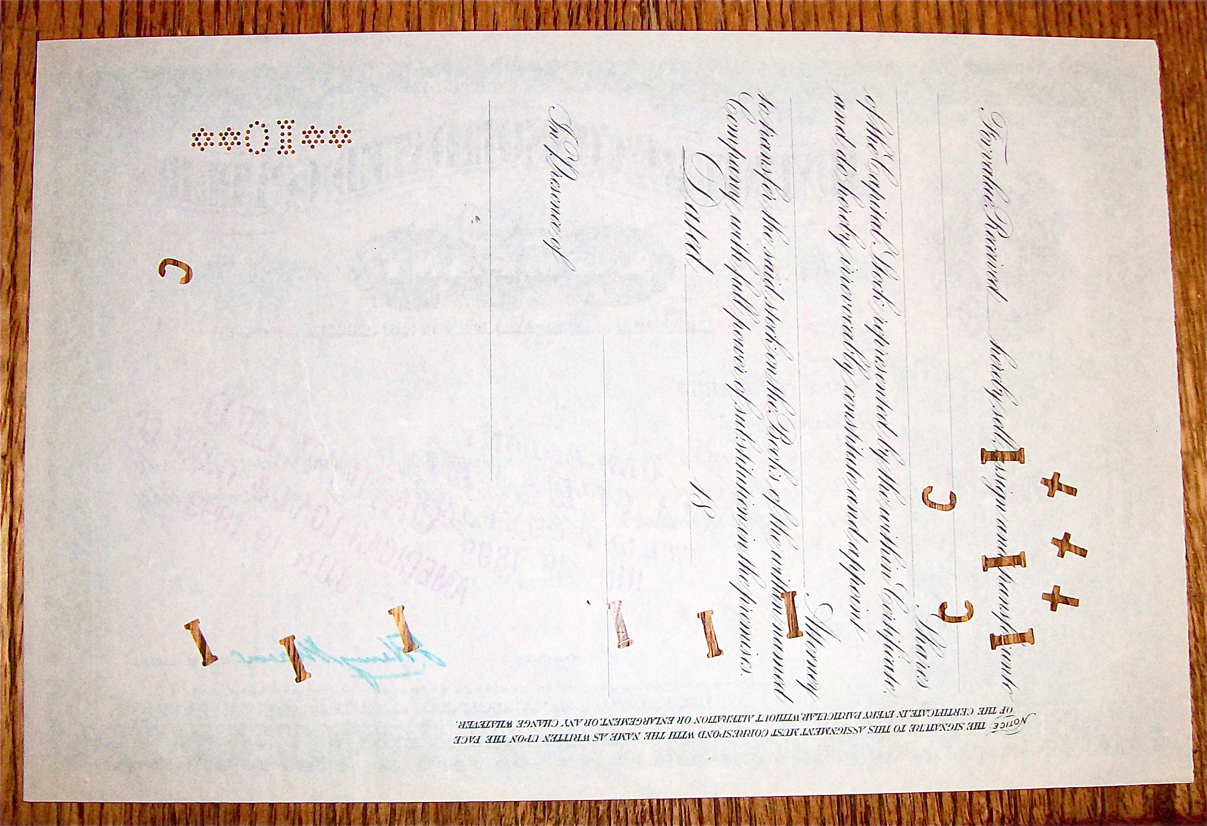 1899 Adventure Consolidated Copper Company Stock