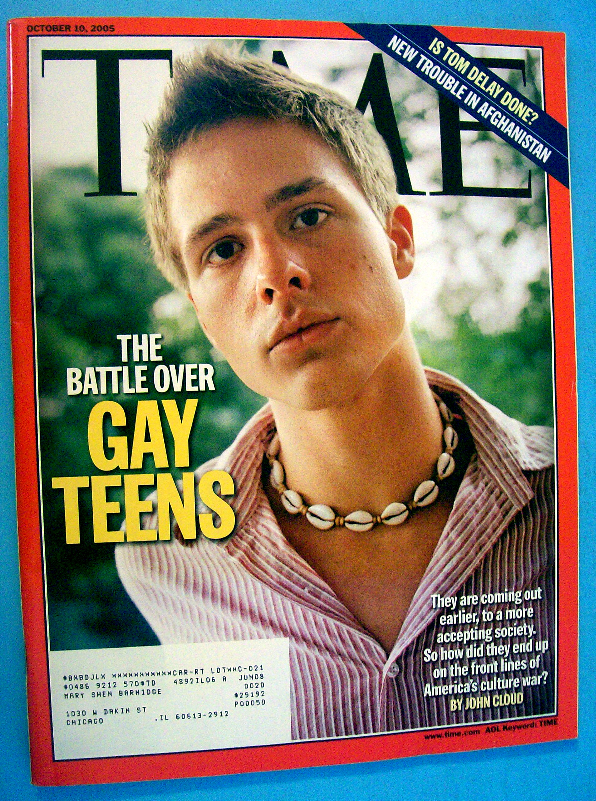 Time Magazine October 10, 2005 Battle Over Gay Teens