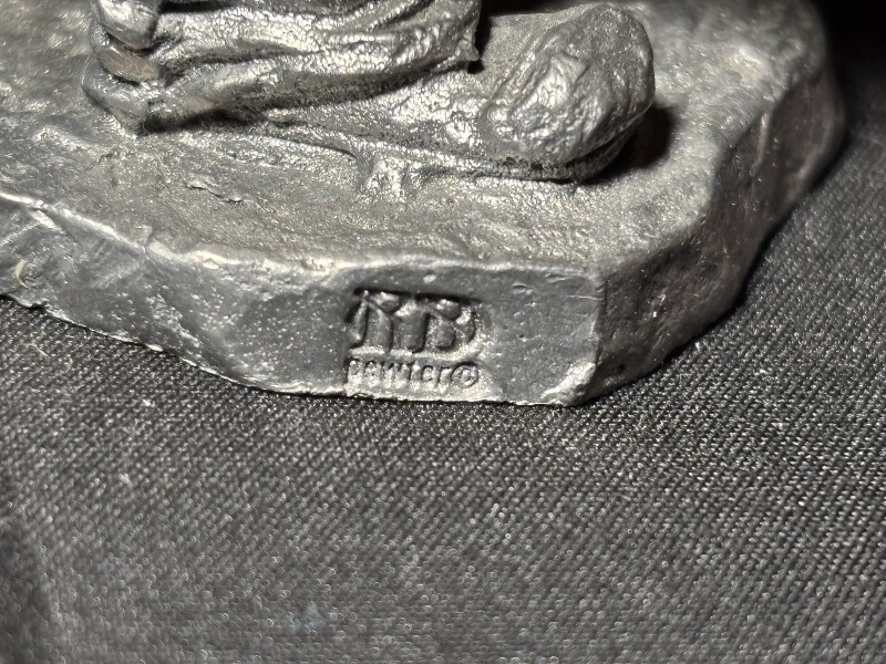 Michael Ricker Pewter Figurine Clown Boy Pulling Toy Train (Signed and Numbered)