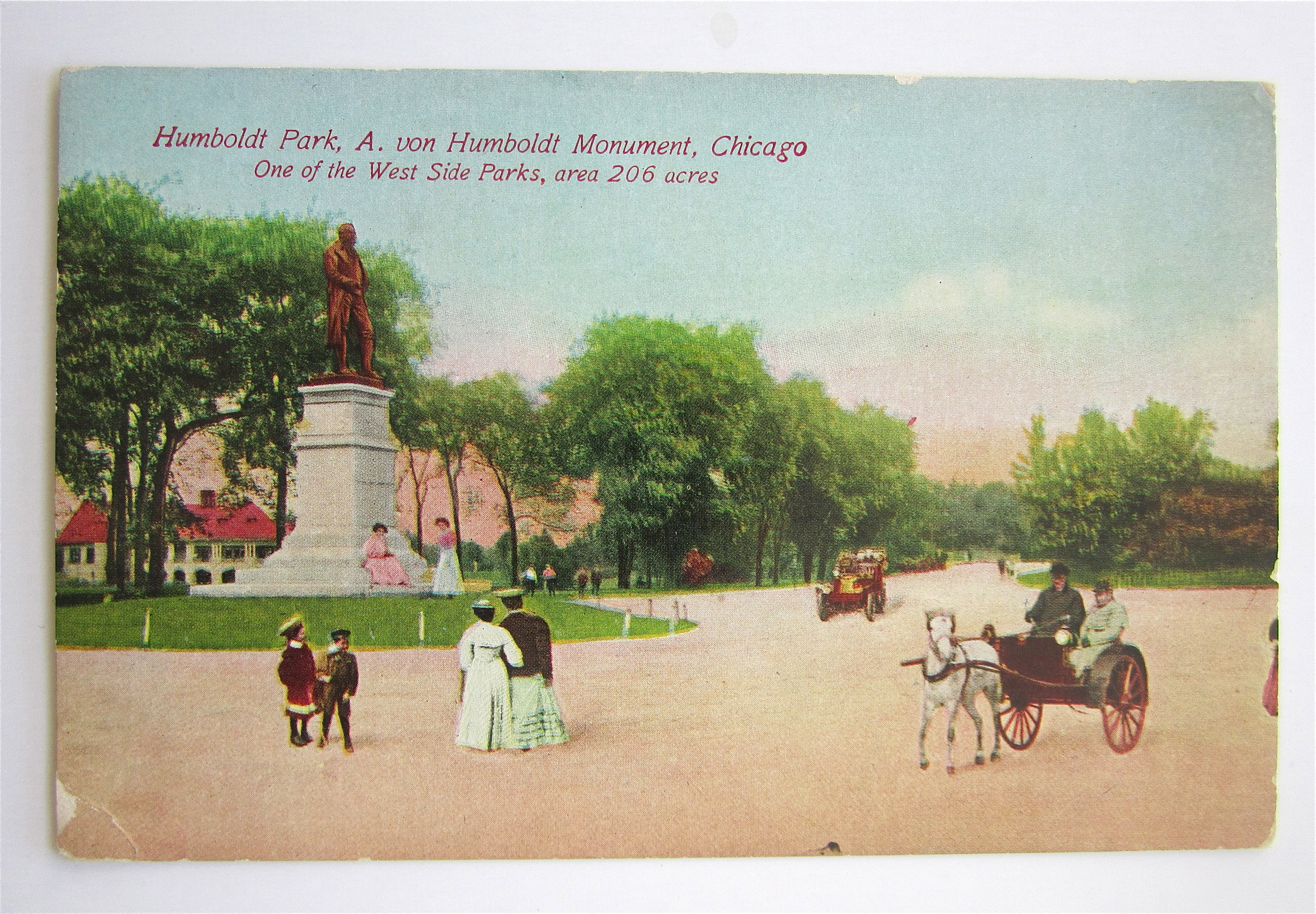 A. Von Humboldt Monument & Park, Chicago, ILL Postcard