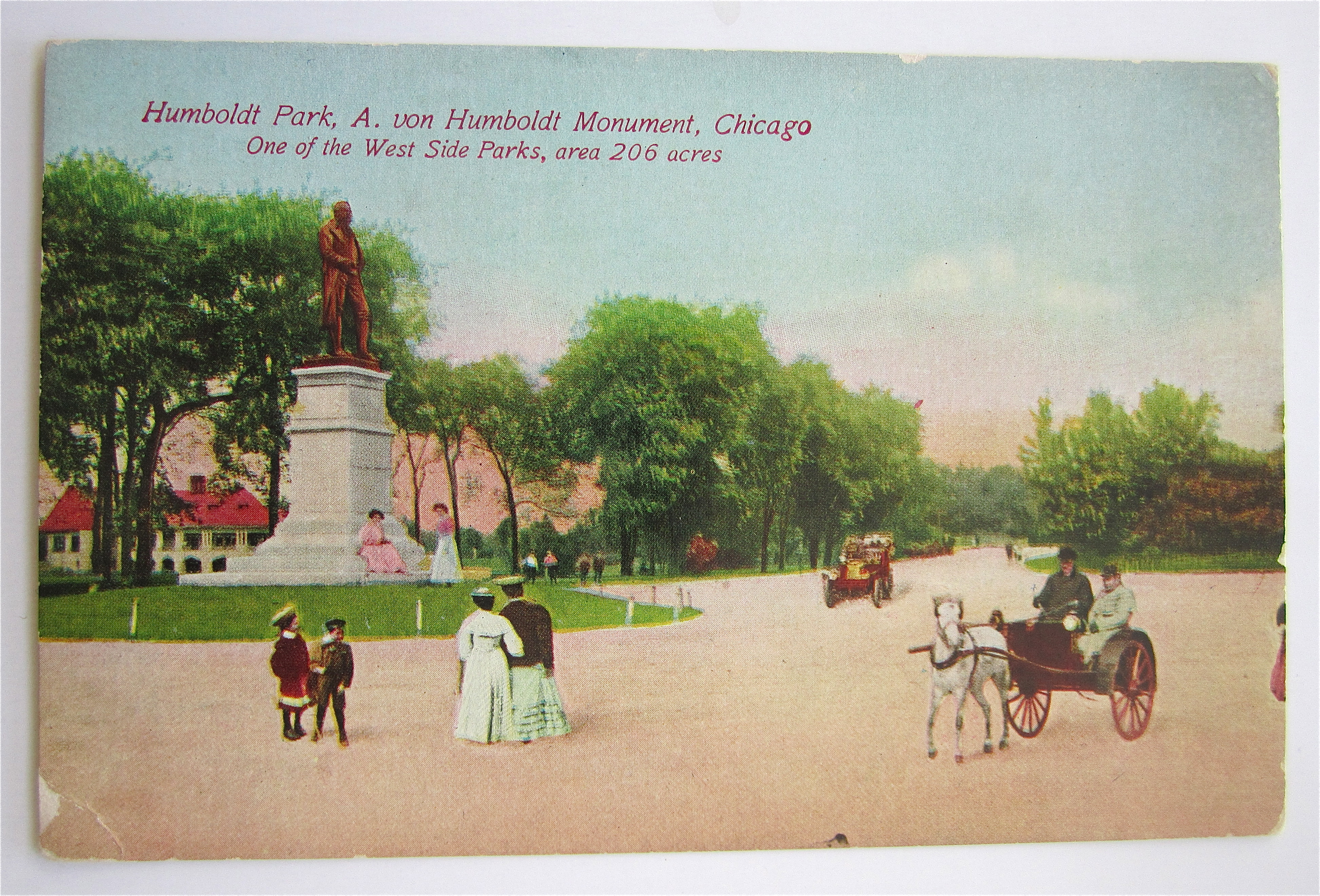 A. Von Humboldt Monument & Park, Chicago, ILL Postcard