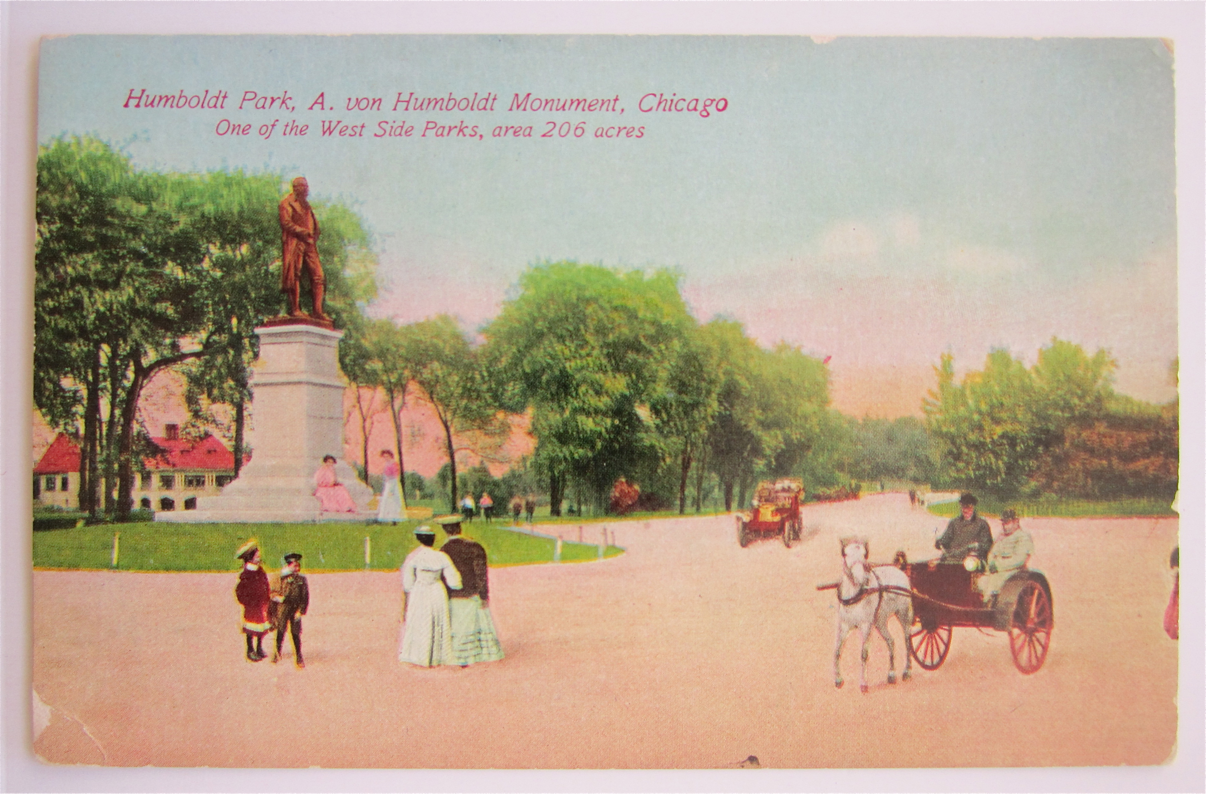 A. Von Humboldt Monument & Park, Chicago, ILL Postcard