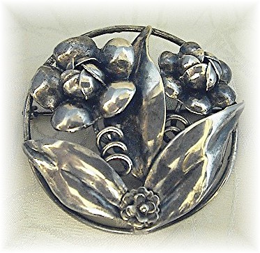 Hobe Flower Brooch Sterling Silver