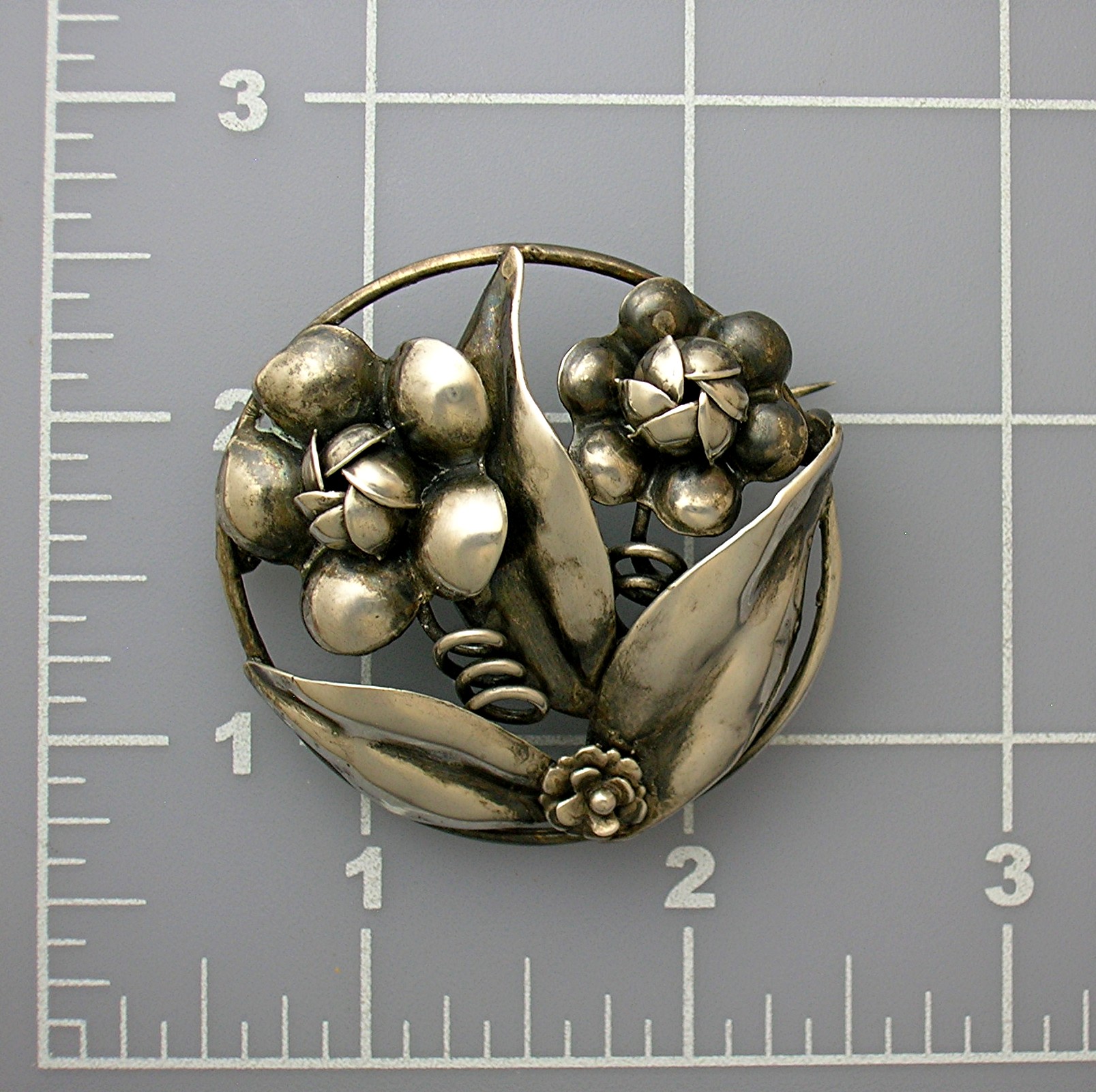 Hobe Flower Brooch Sterling Silver