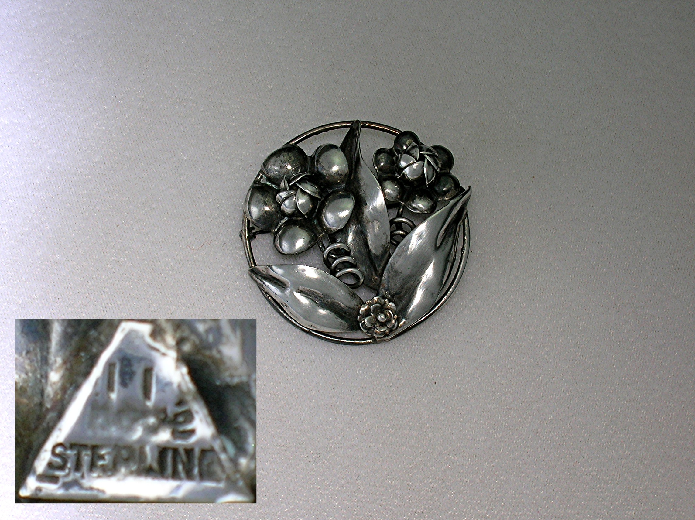 Hobe Flower Brooch Sterling Silver