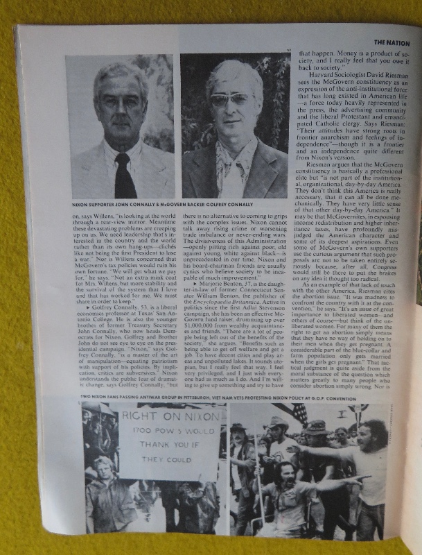 Time Magazine October 2, 1972 The Two Americas
