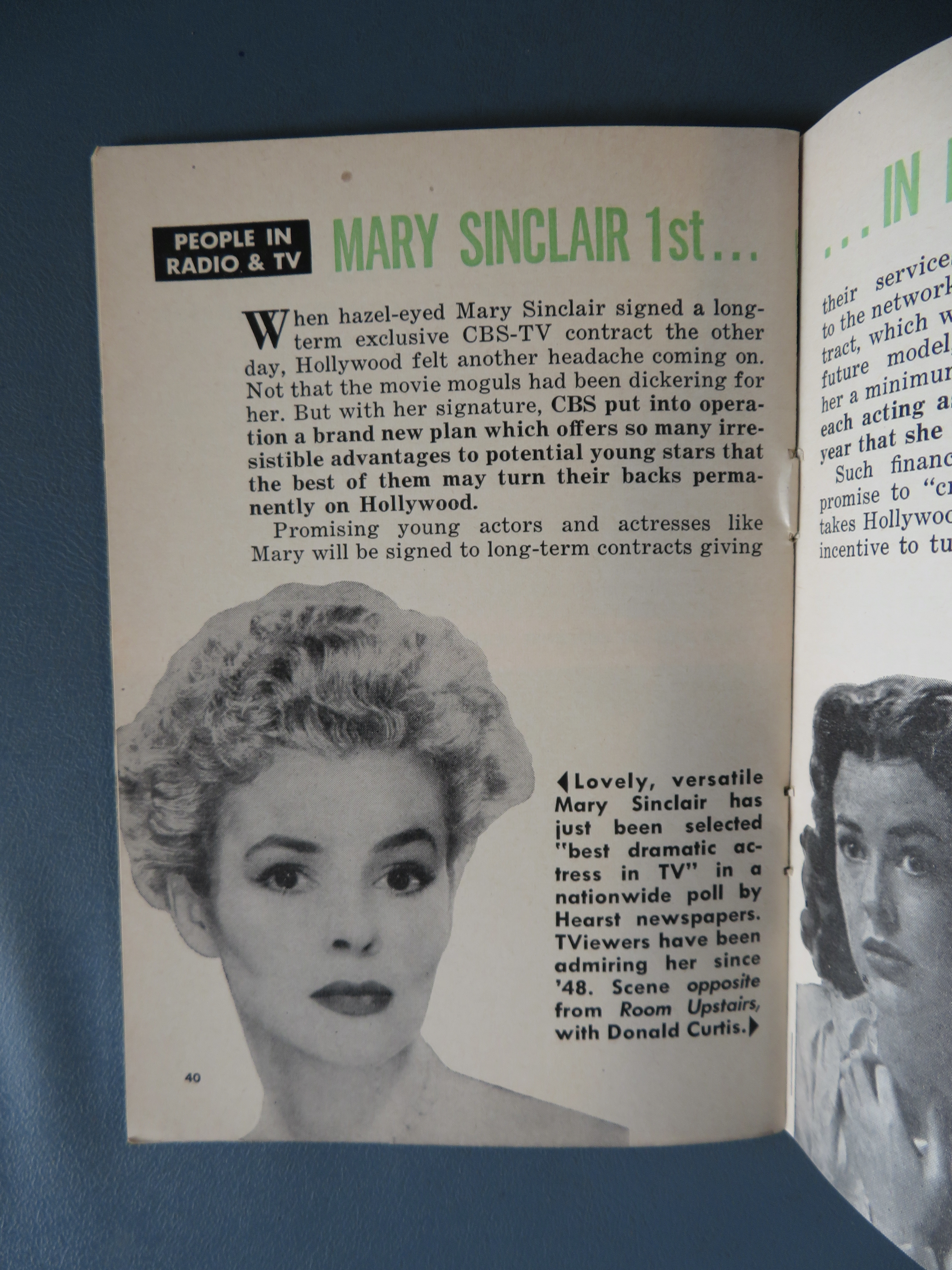 People Today Magazine June 6, 1951 Mary Sinclair