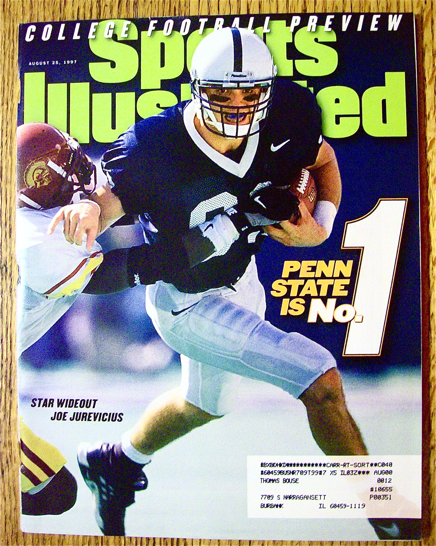 Sport Illustrated Magazine August 25, 1997 J Jurevicius
