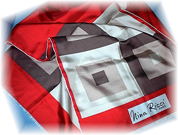 NINA RICCI 100% Silk Scarf Made In PARIS