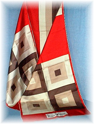 NINA RICCI 100% Silk Scarf Made In PARIS