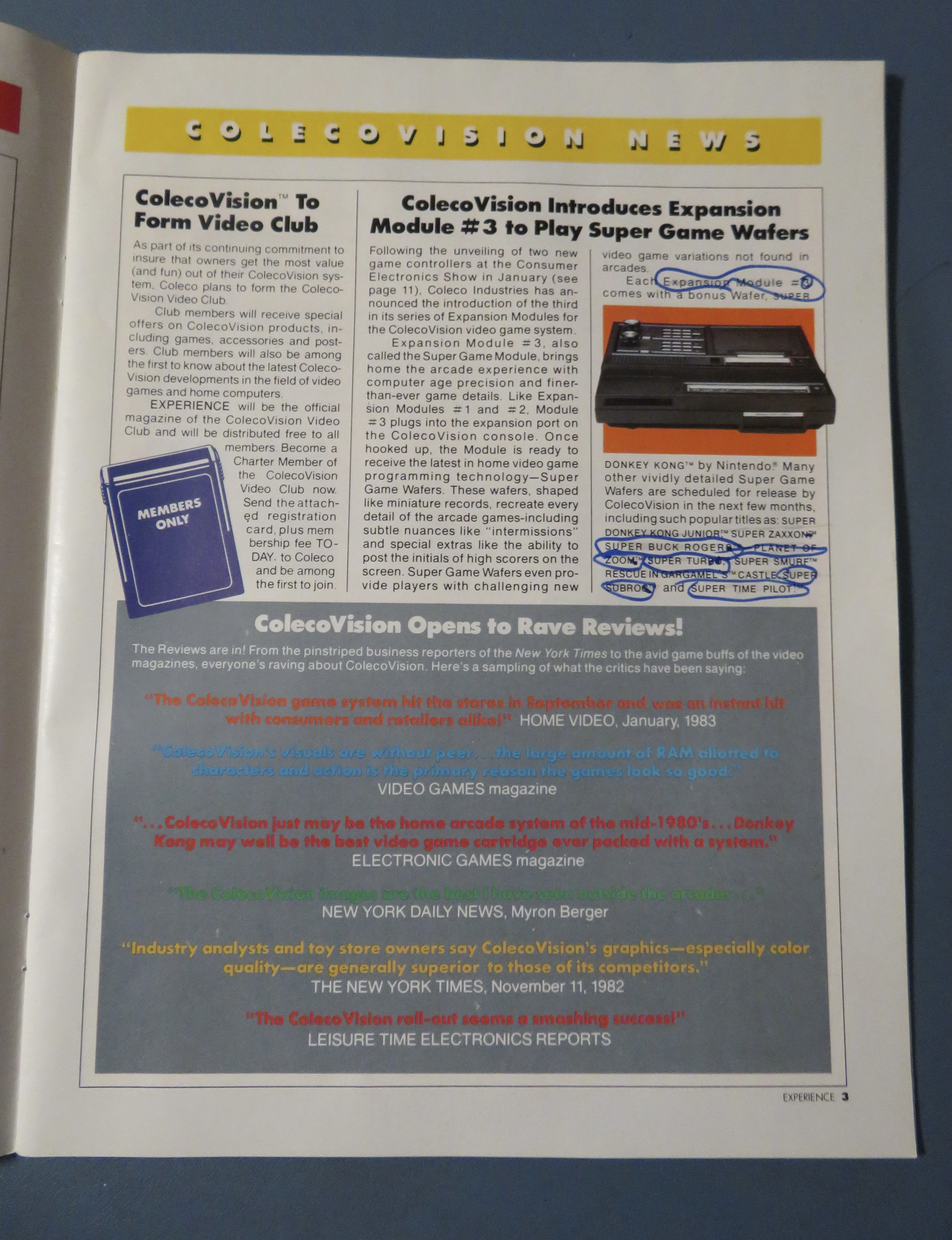 Coleco Vision Experience Magazine 1983 Video Games