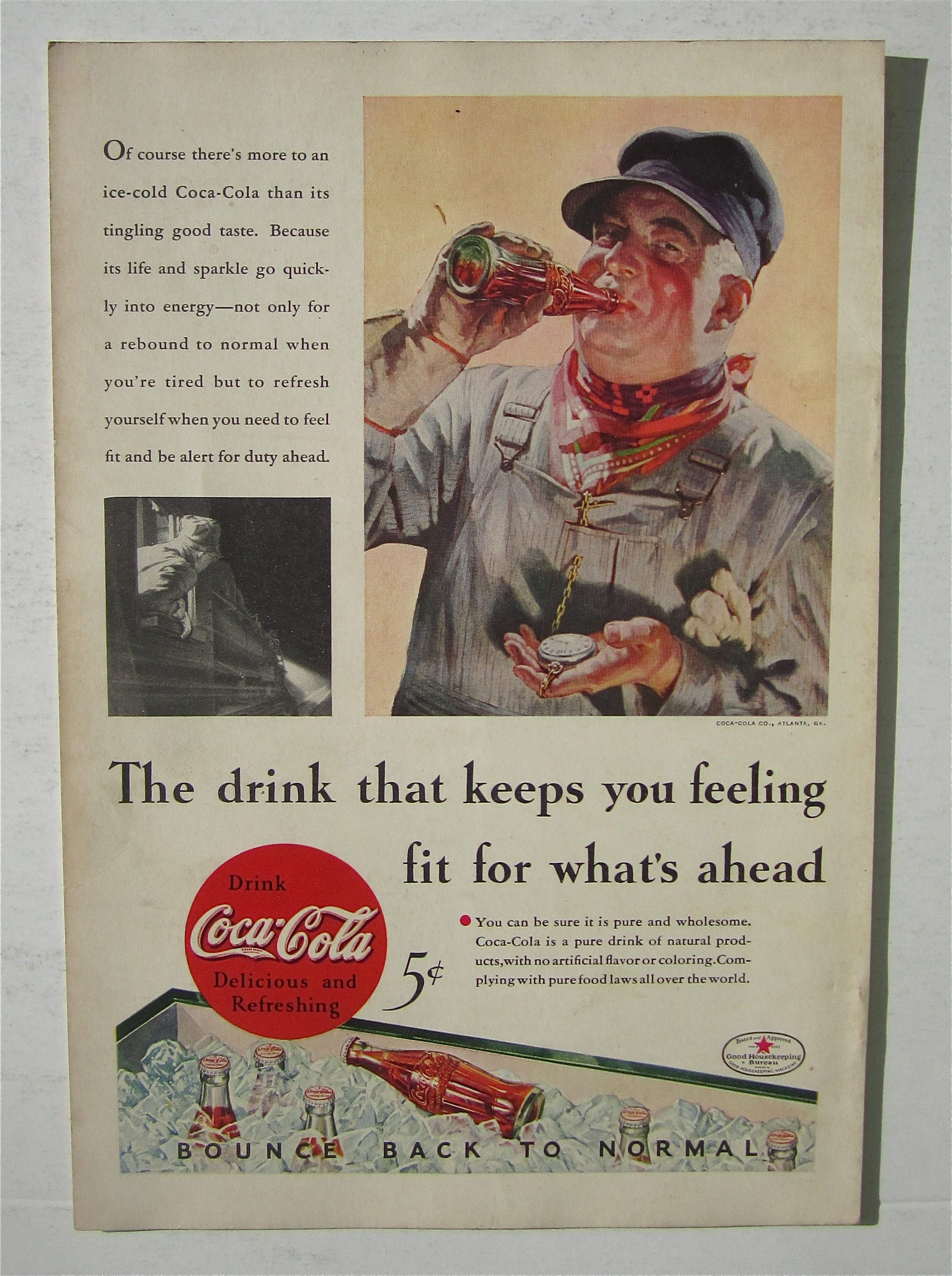 1934 Coca Cola (Coke) with Train Conductor