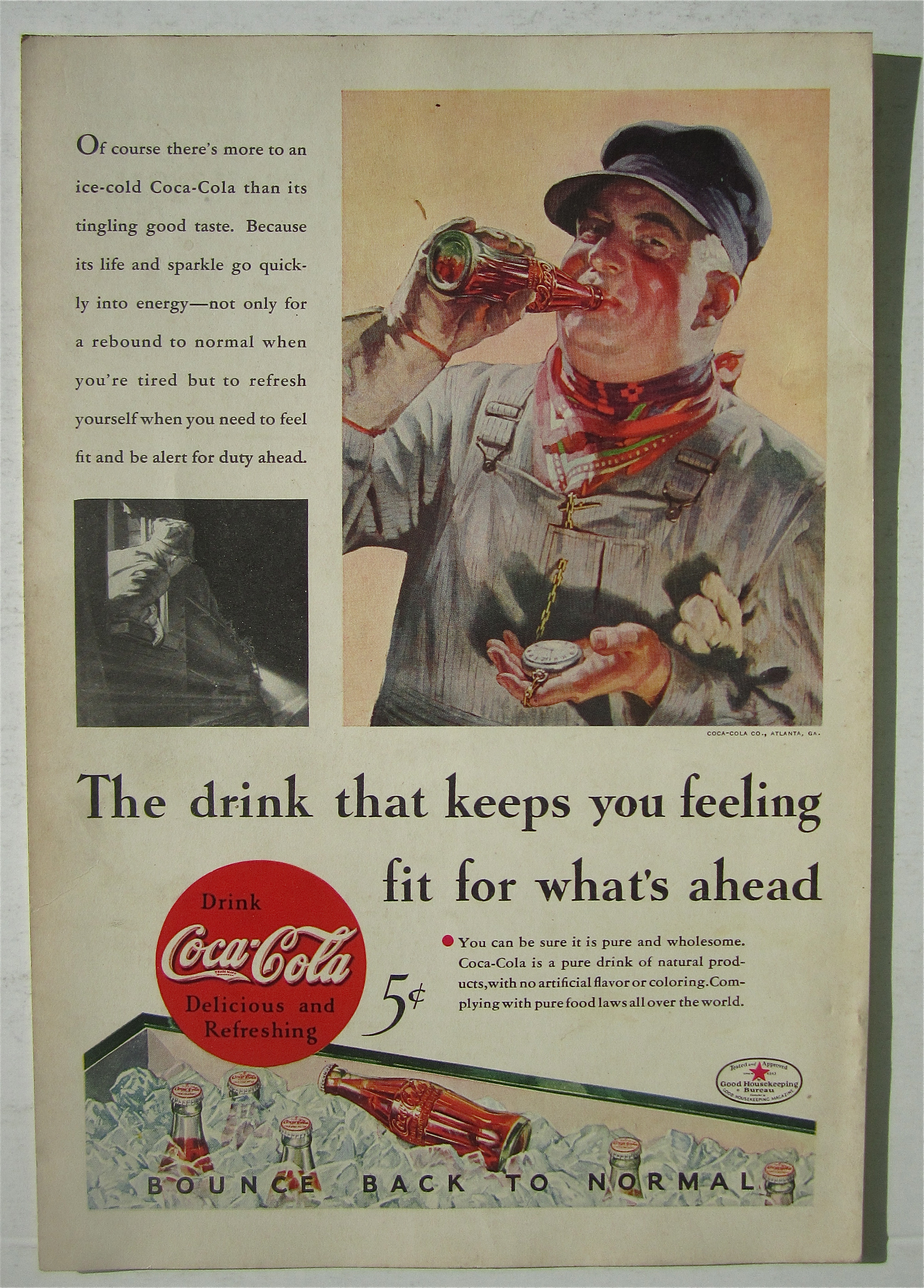 1934 Coca Cola (Coke) with Train Conductor