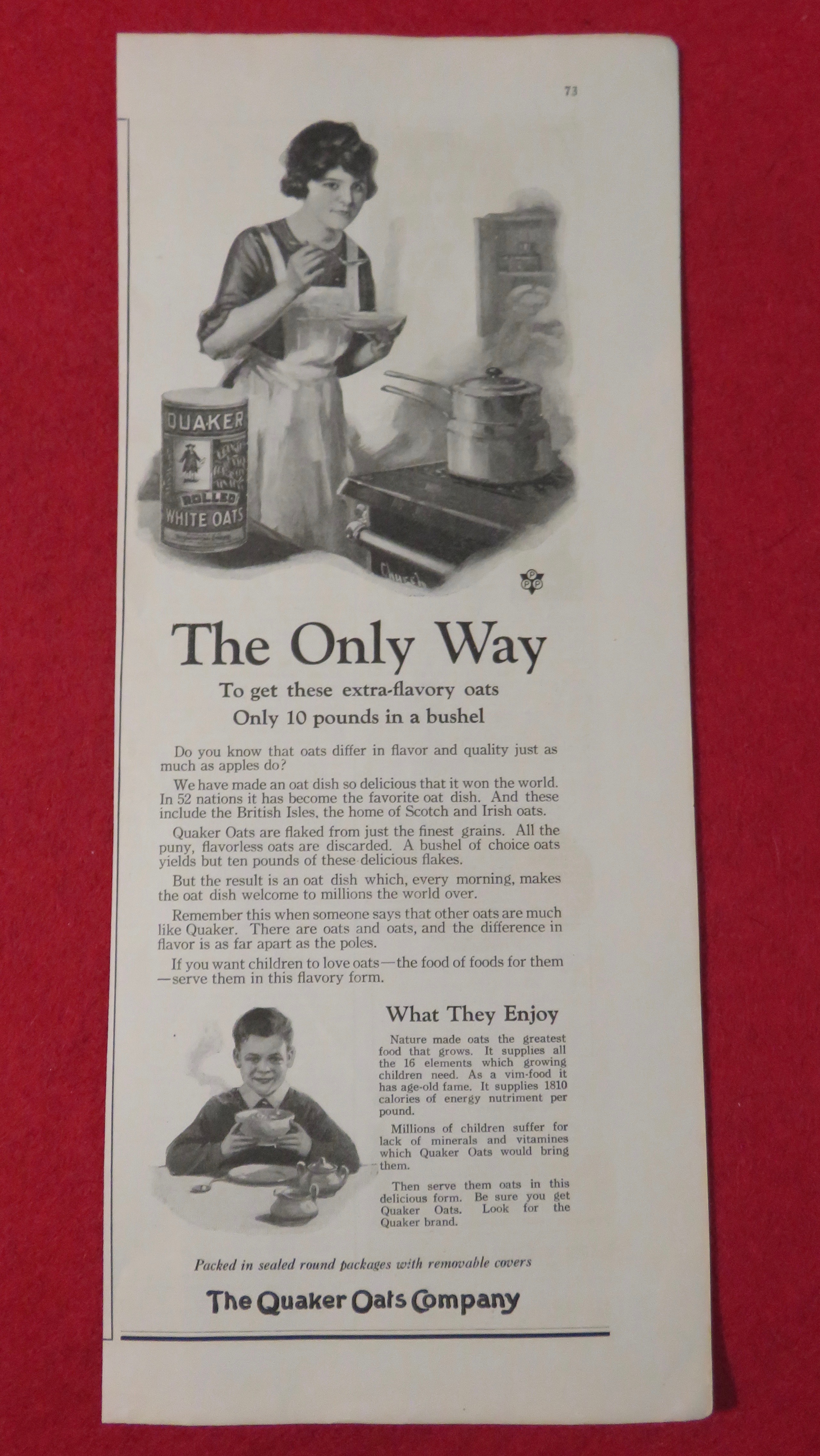 1923 Quaker Rolled White Oats with Mom Cooking