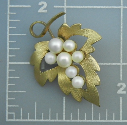 14K Gold Fill Wells Sterling Silver Cultured Pearl Pin