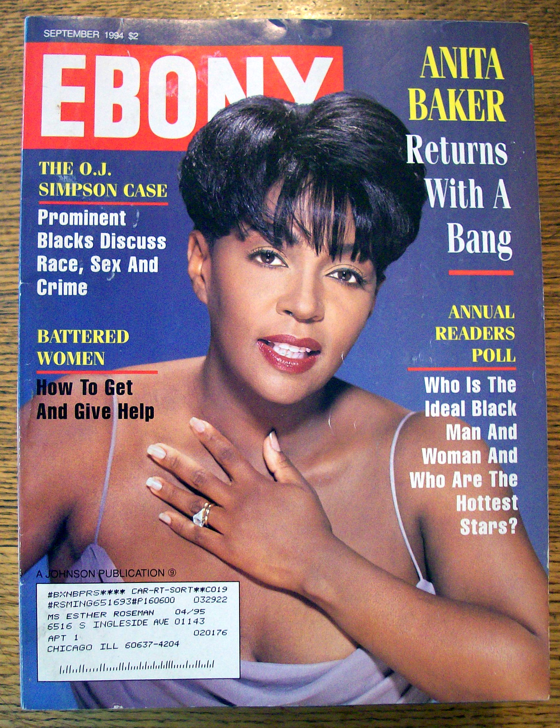 Ebony Magazine - September 1994 - Anita Baker