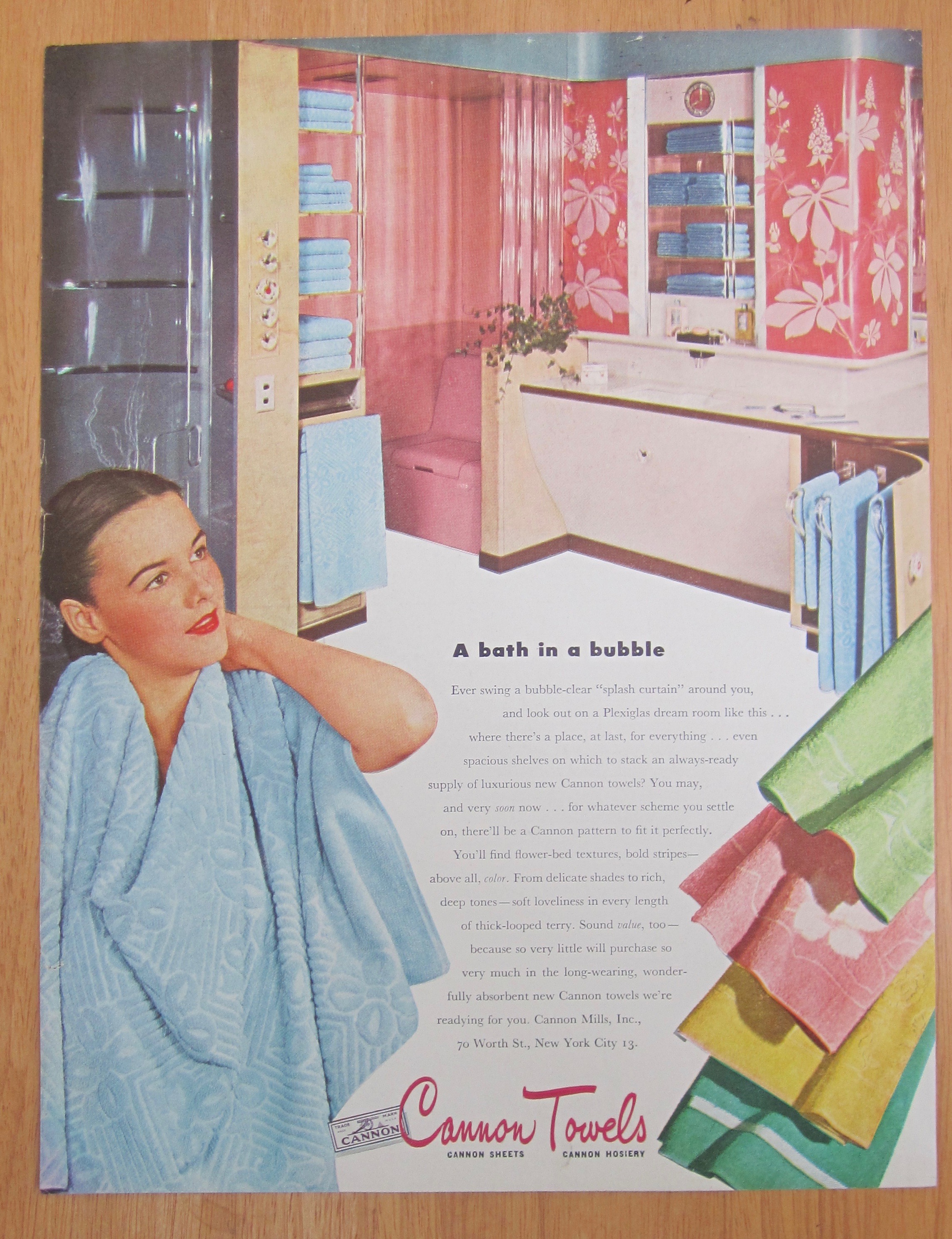1946 Cannon Towels with Woman Using Towel