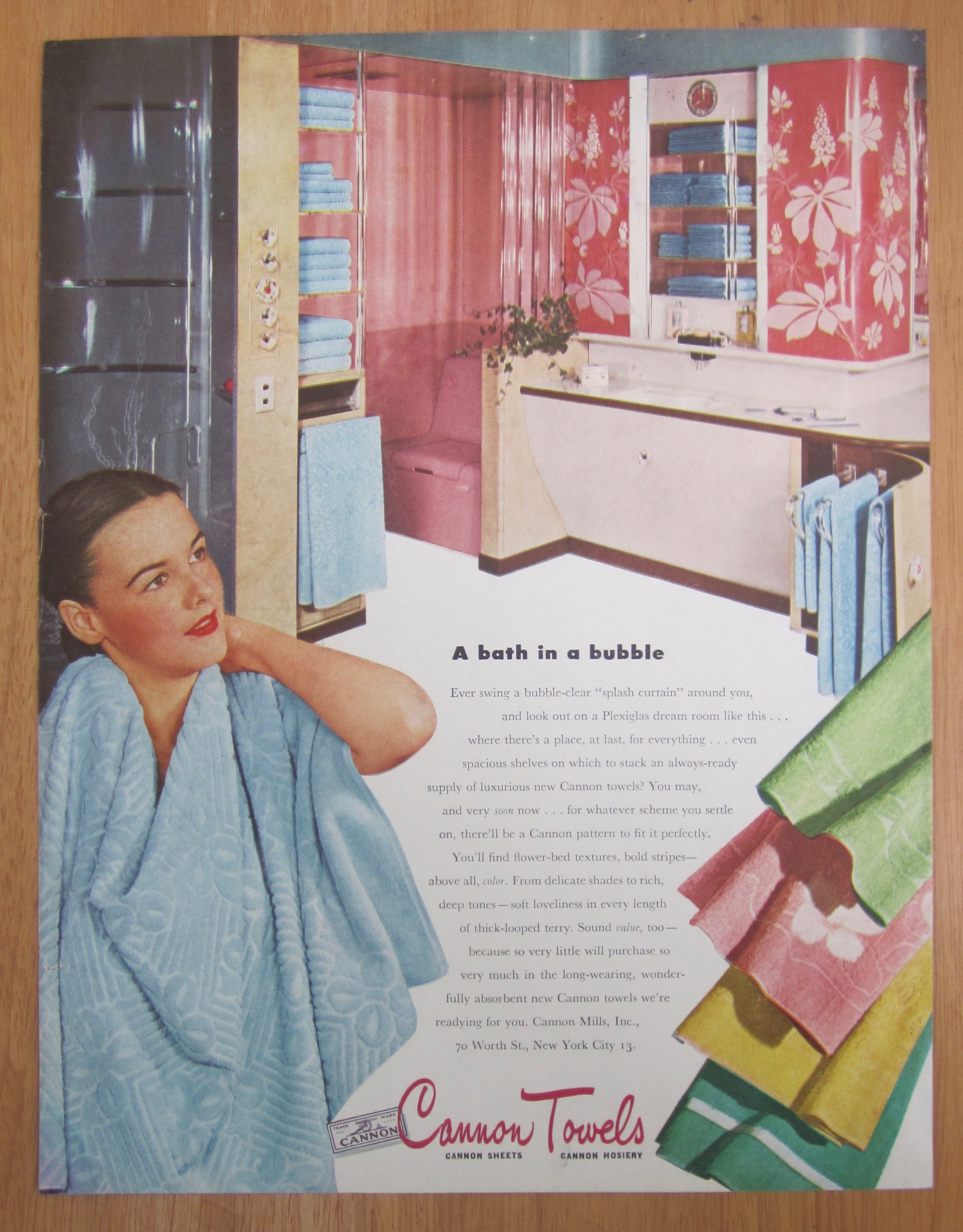 1946 Cannon Towels with Woman Using Towel