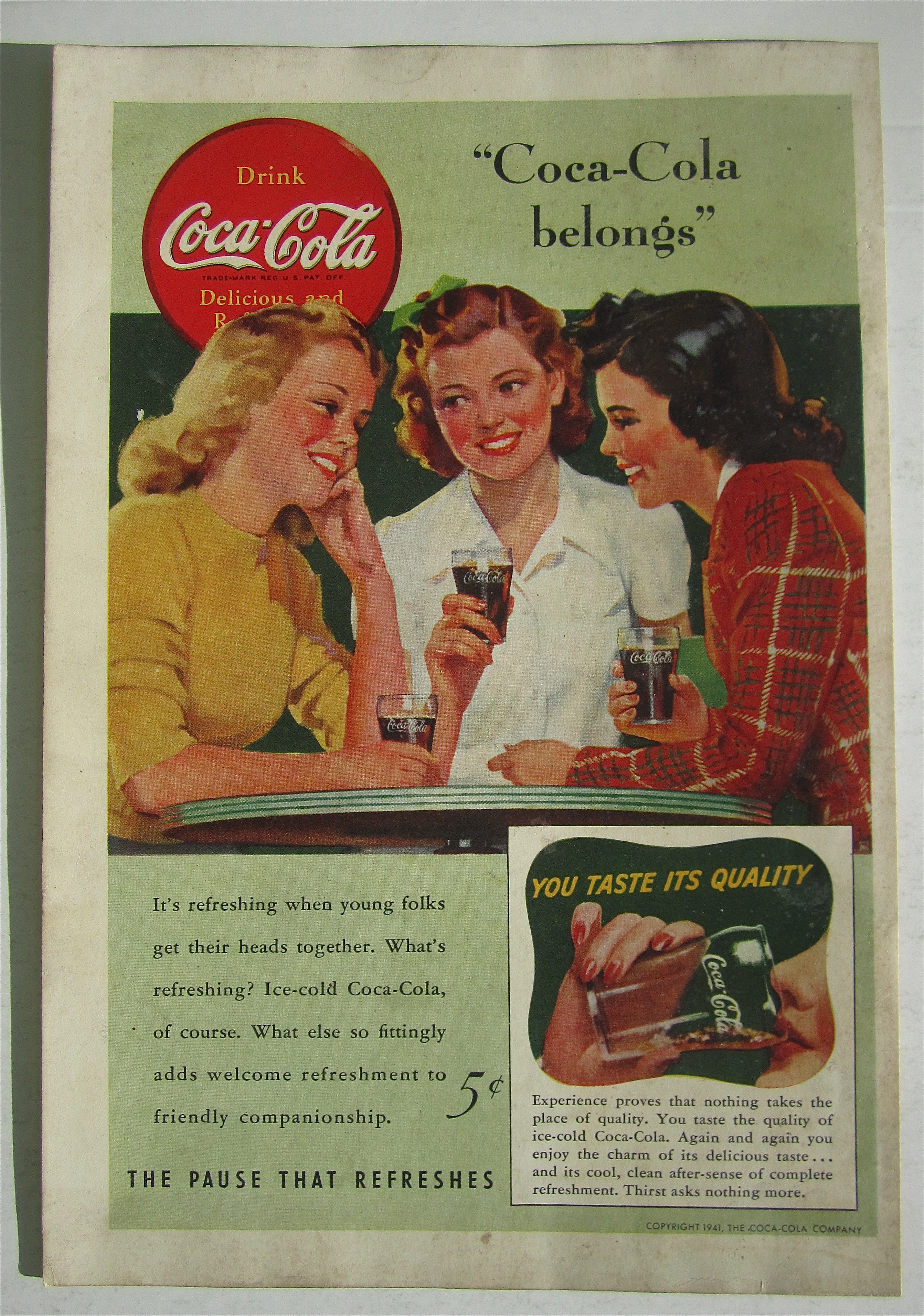 1941 Coca Cola (Coke) with 3 Women Talking