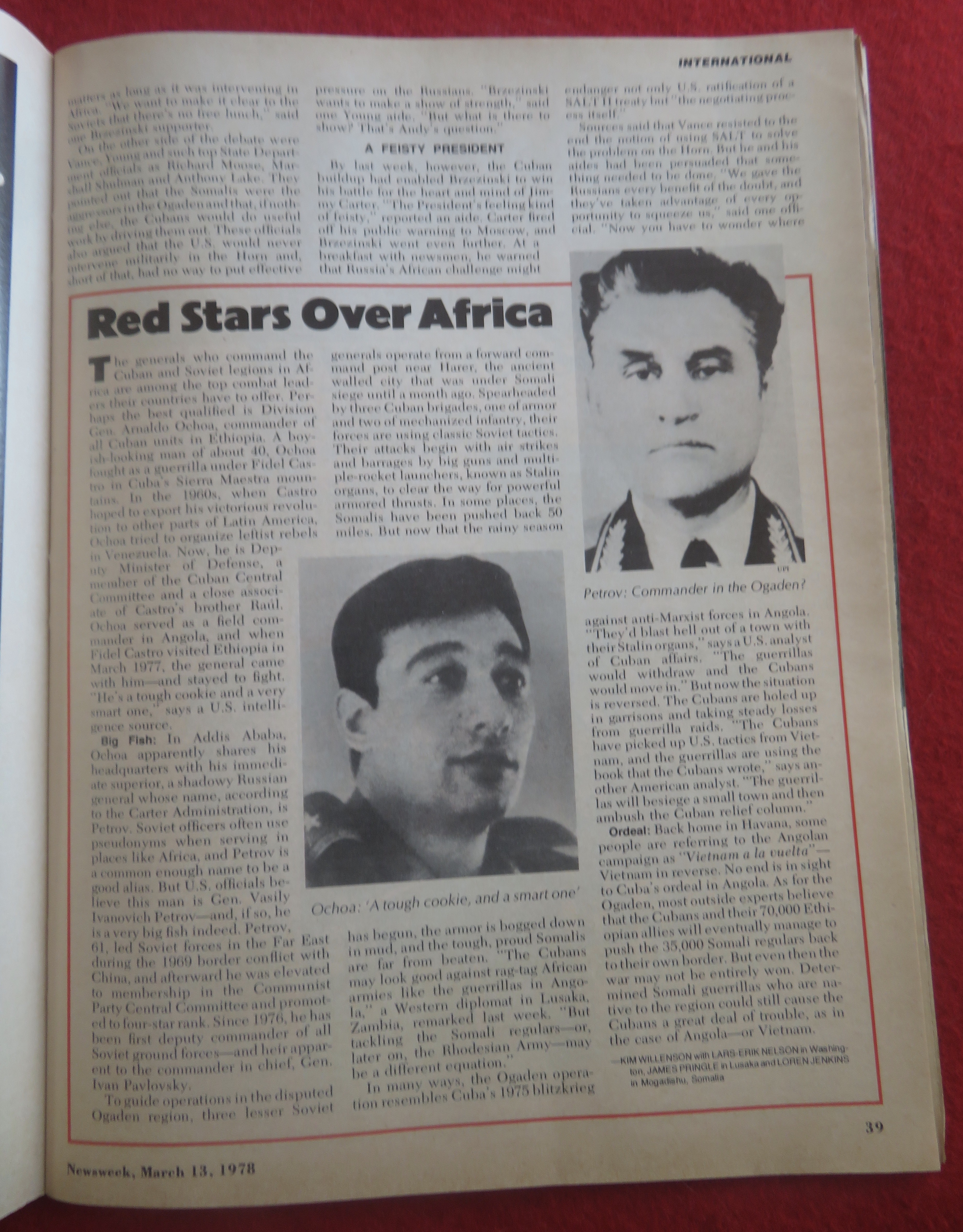 Newsweek Magazine March 13, 1978 Cubans In Africa