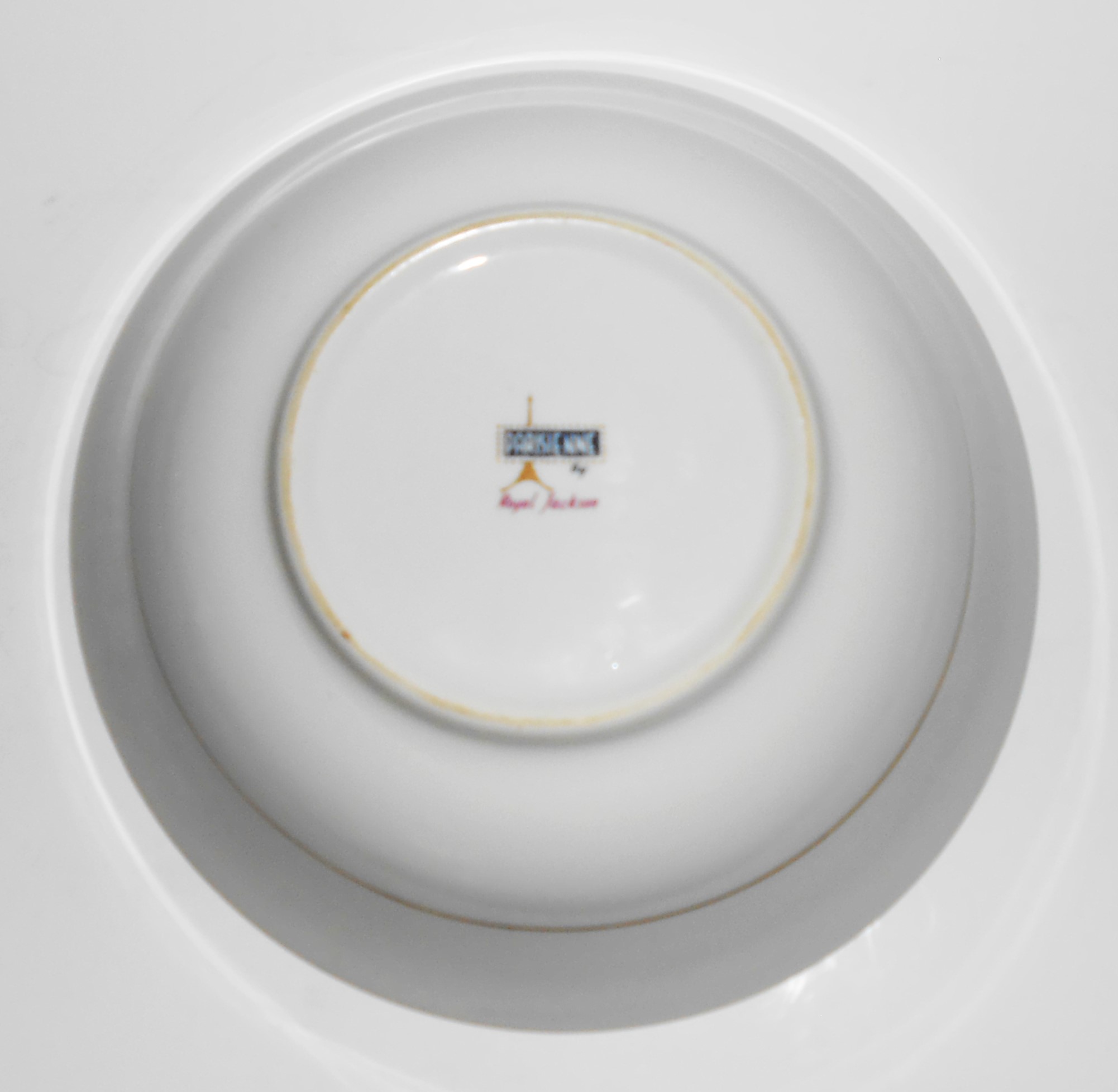 Royal Jackson Porcelain China Angelus w/Gold Round Vege