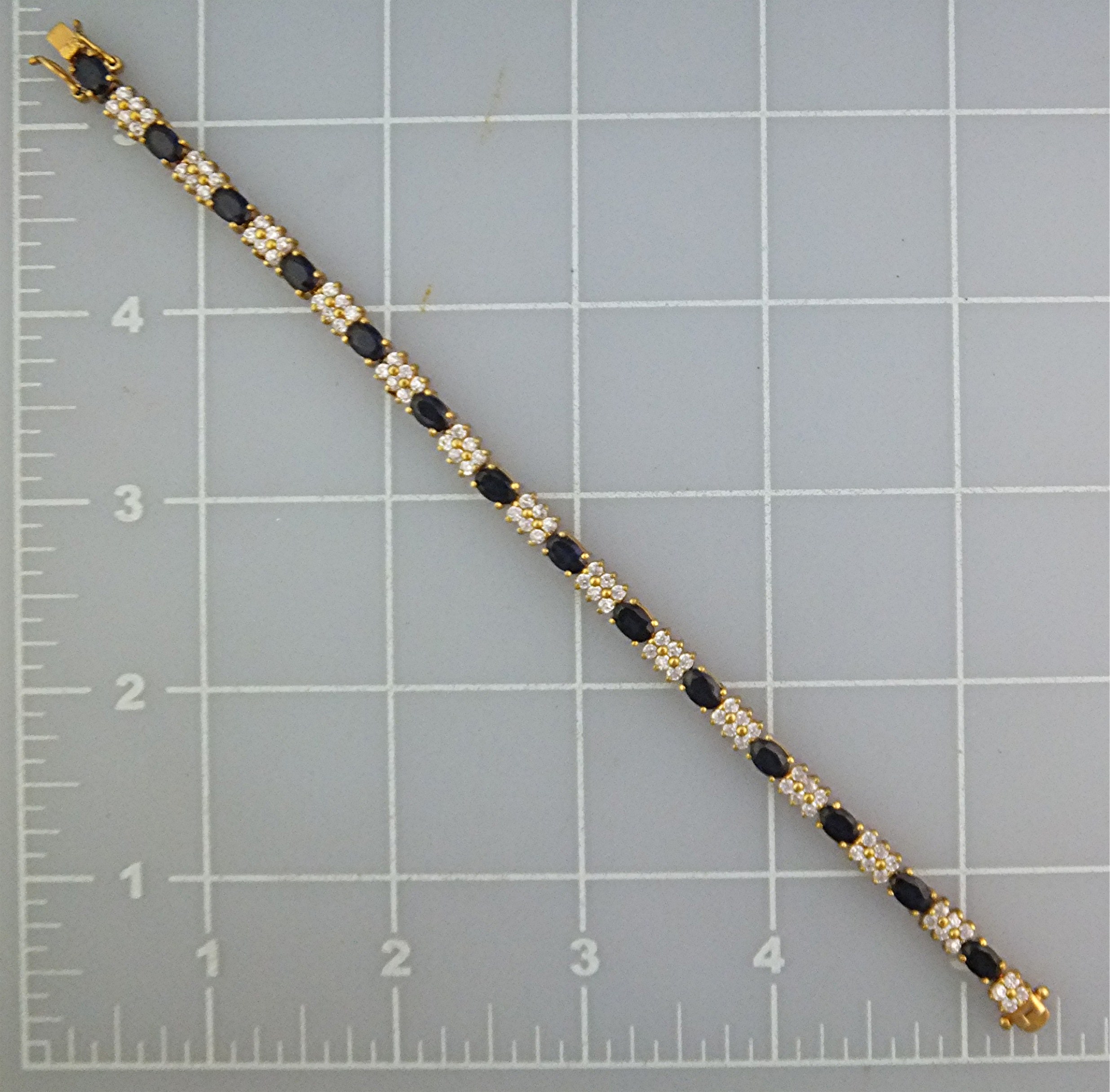 Bracelet Sterling Silver Gold Vermeil Sapphire CZ