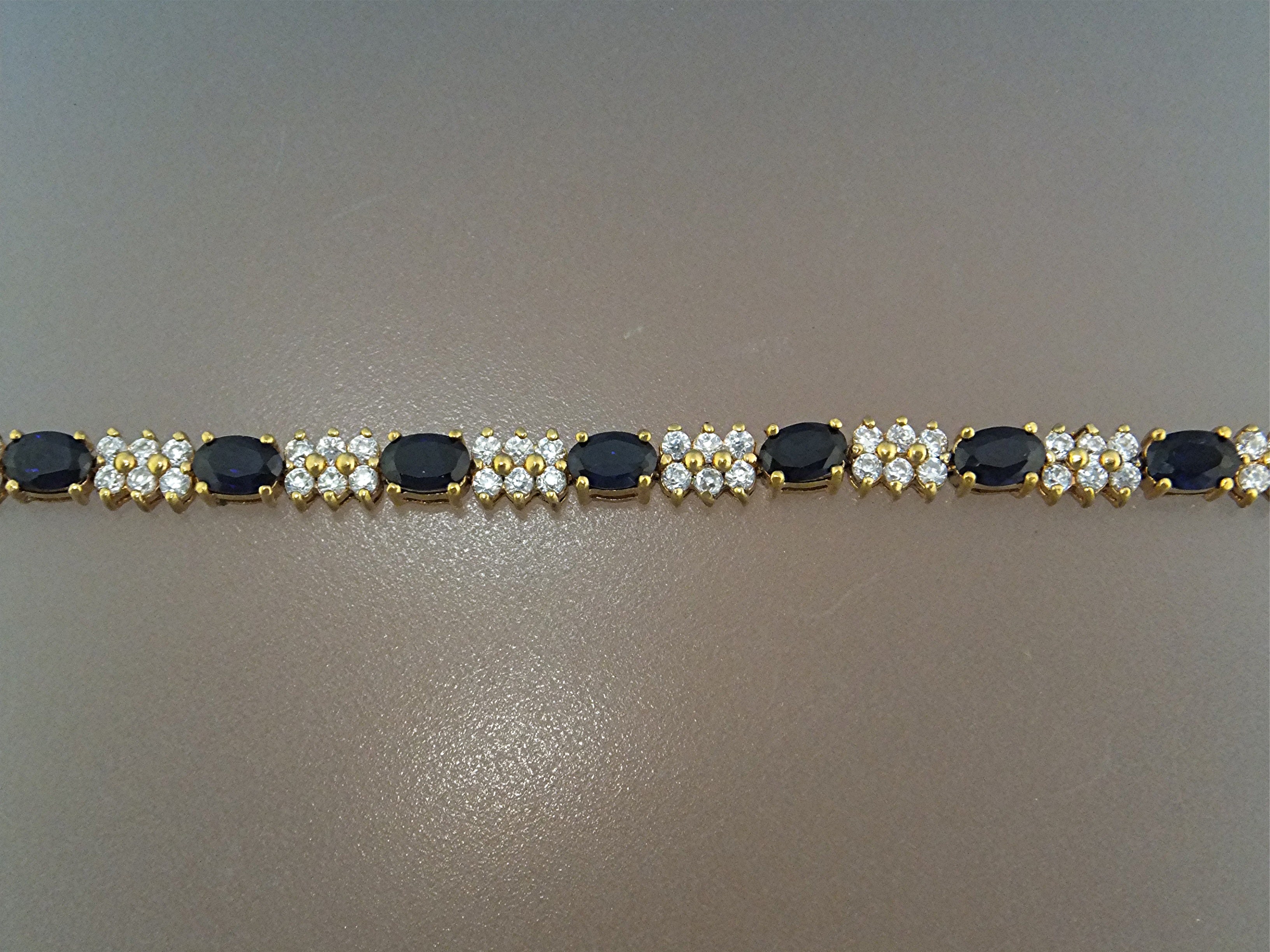 Bracelet Sterling Silver Gold Vermeil Sapphire CZ