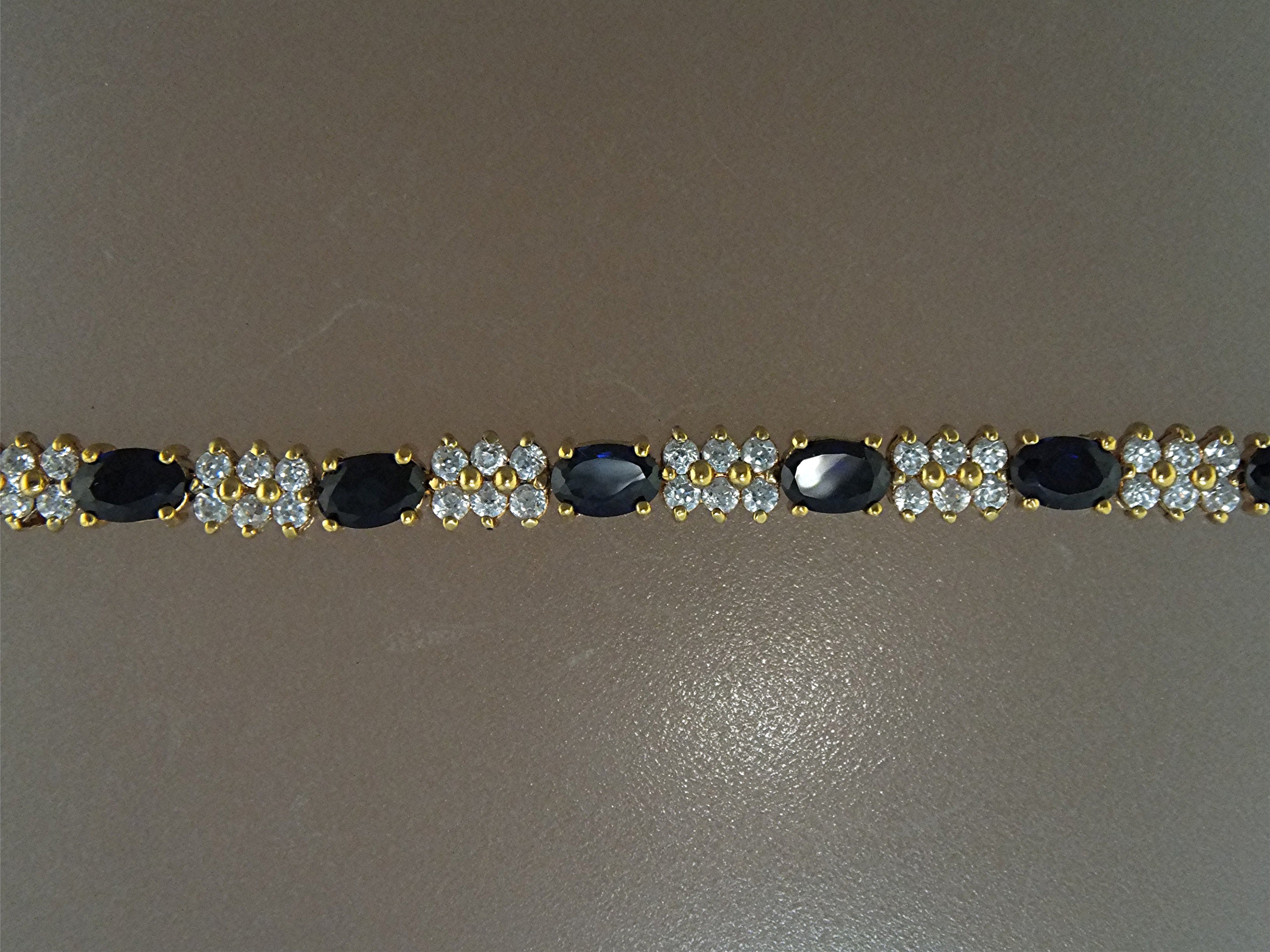 Bracelet Sterling Silver Gold Vermeil Sapphire CZ