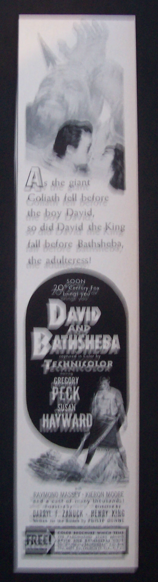 1951  Movie  Ad  for  David  &  Bathsheba