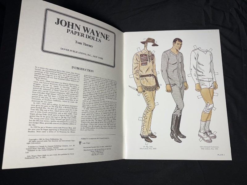 Tom Tierney Paper Dolls Lot 5 Books Diana John Wayne Judy Garland Uncut